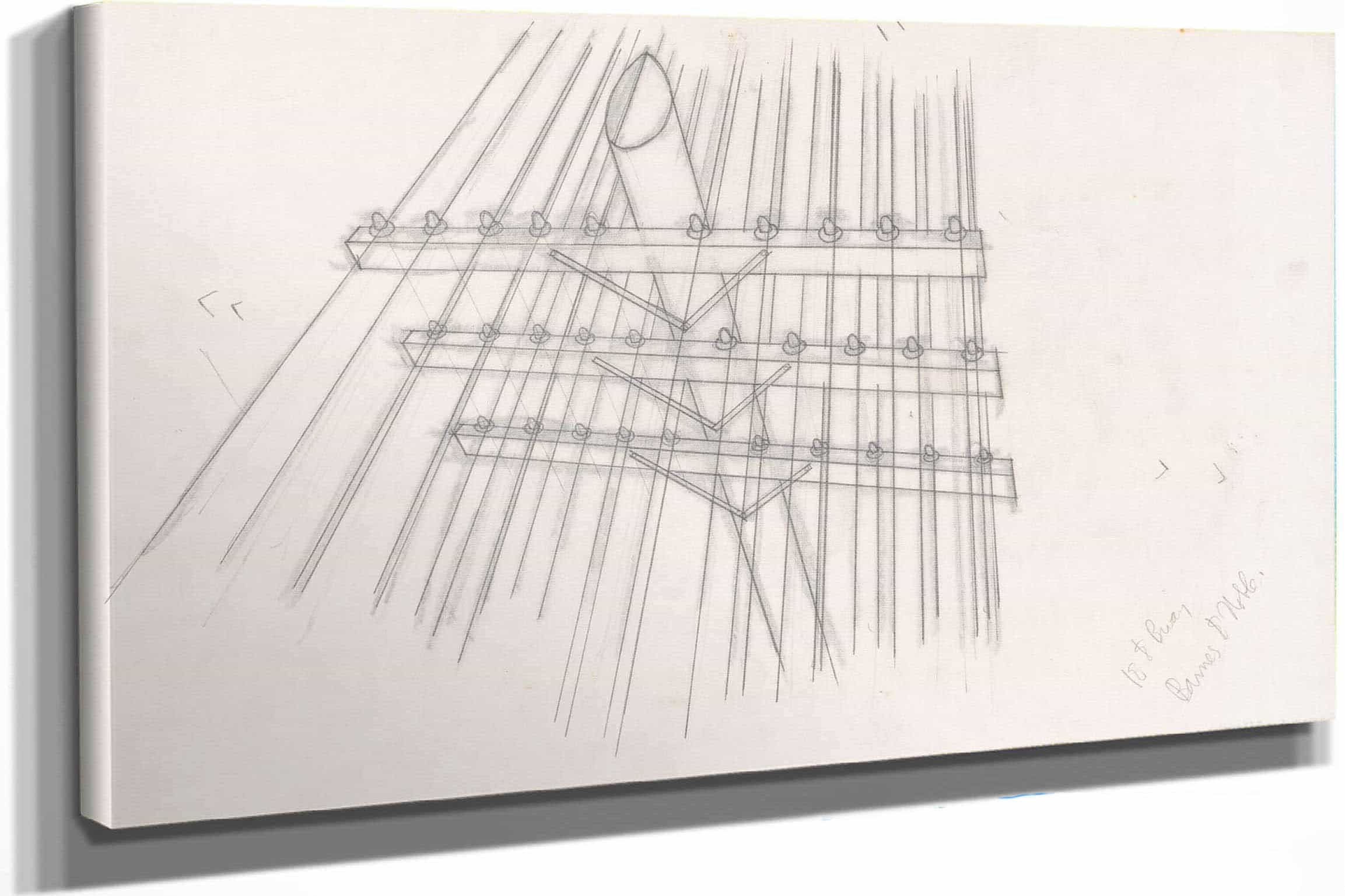 Graphic Designs For Fortune Magazine Study Of Telephone Poles by Winold Reiss - Image 5