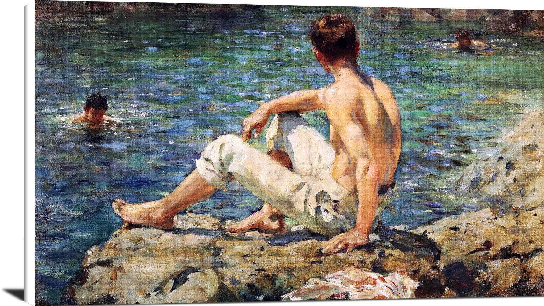 Green And Gold Painting Henry Scott Tuke Canvas Art