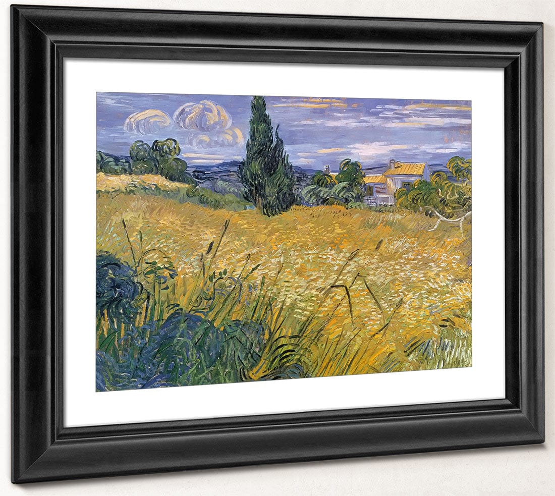 Green Wheat Field With Cypress By Vincent Van Gogh - Image 4