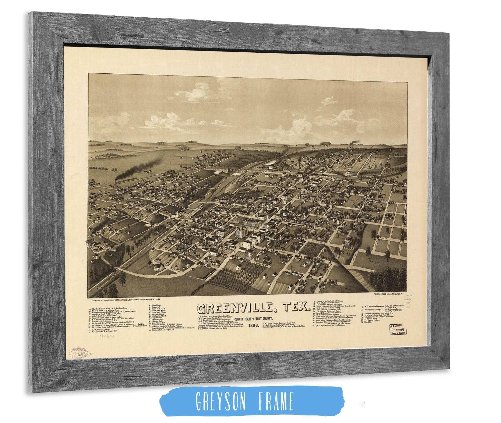 Greenville Tex County Seat Of Hunt County 1886 State of Texas - Image 4