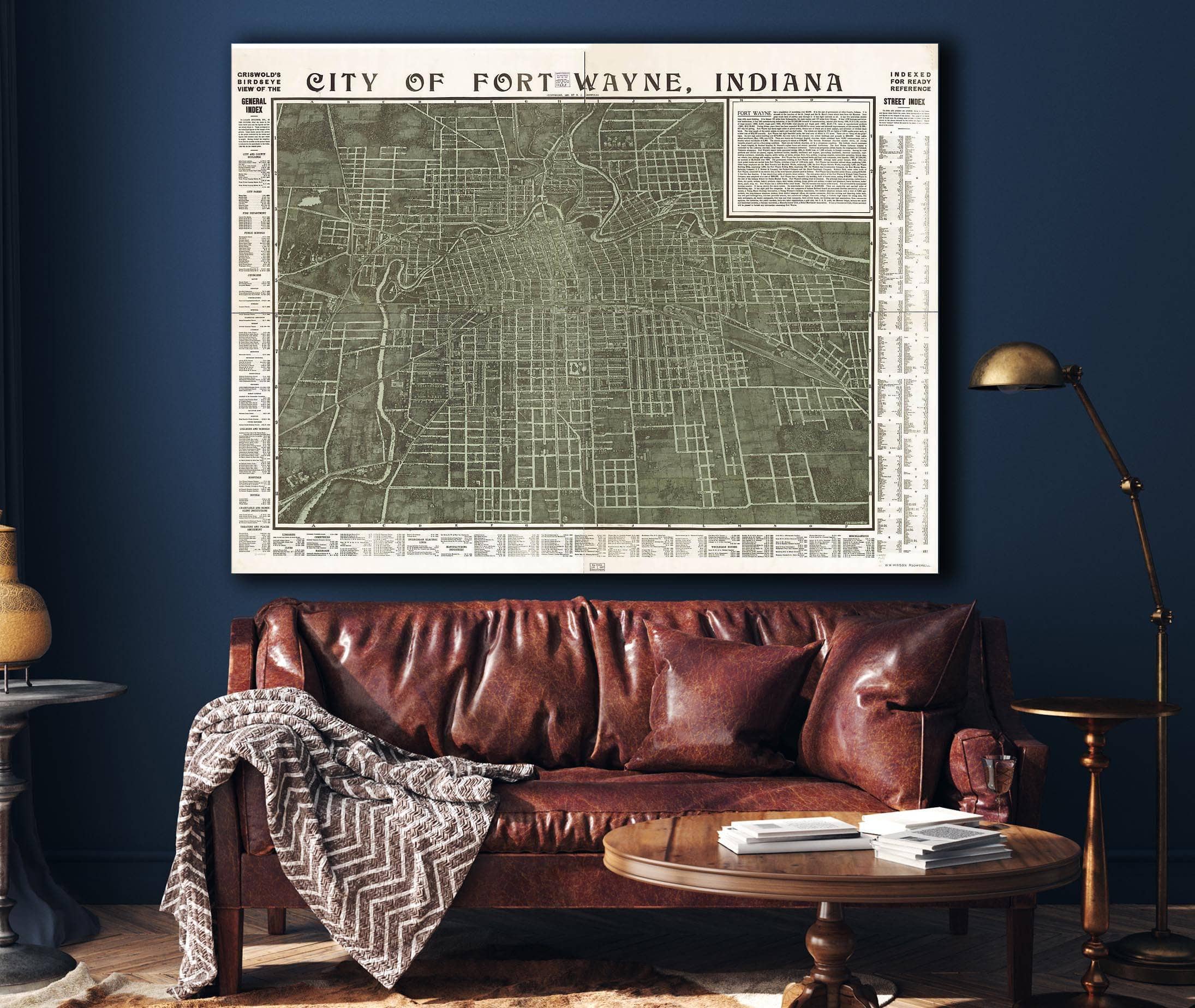 Griswolds Birdseye View Of The City Of Fort Wayne Indiana Indexed For Ready Reference State of Indiana - Image 4