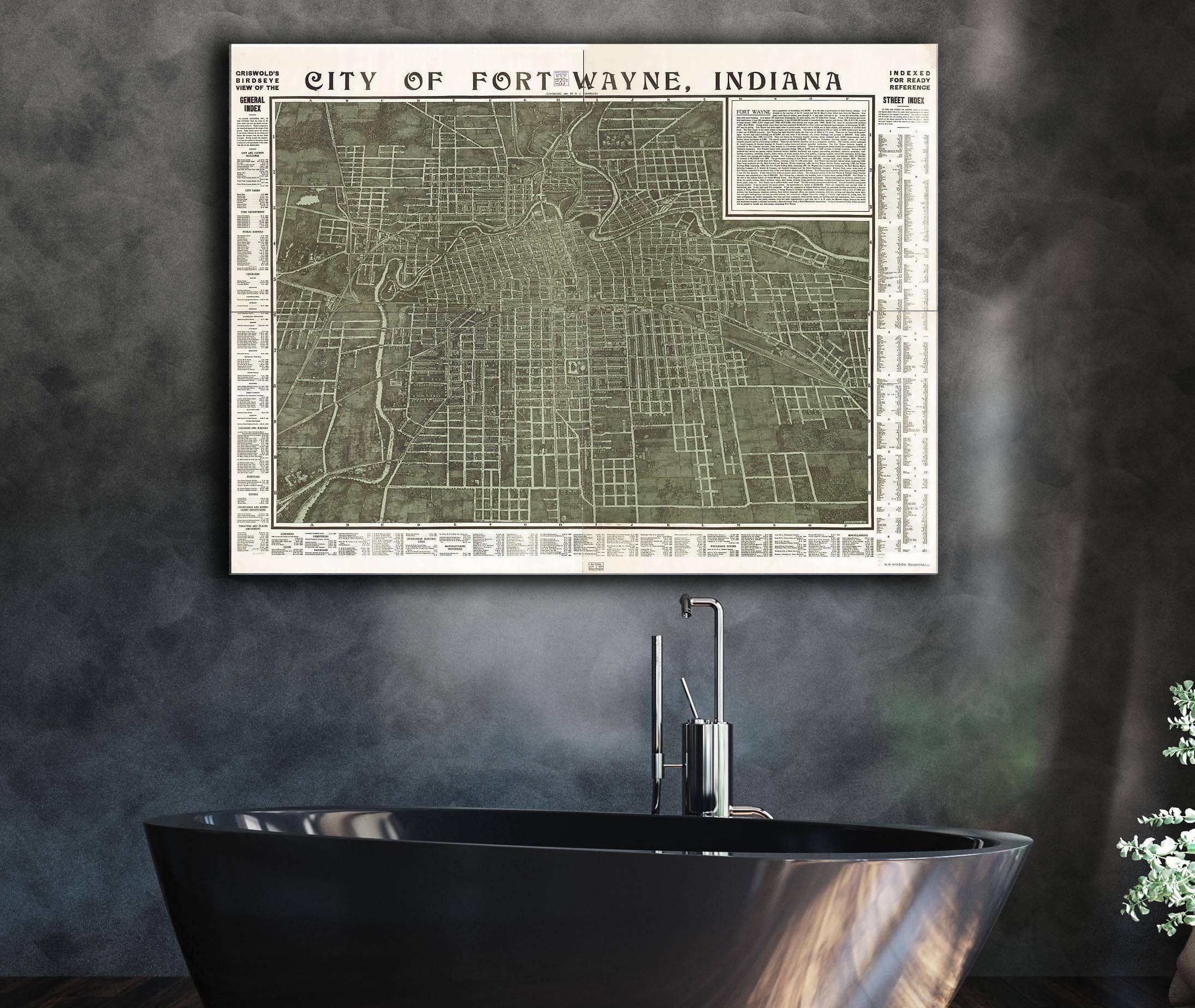 Griswolds Birdseye View Of The City Of Fort Wayne Indiana Indexed For Ready Reference State of Indiana - Image 5
