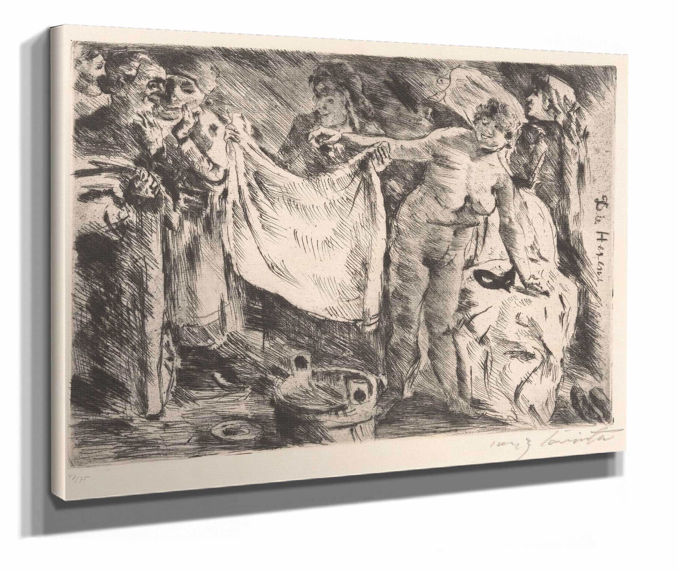 Groep Vrouwen Waarvan Een Naakt En Een Ander Een Doek Omhooghoudend by Lovis Corinth - Image 2