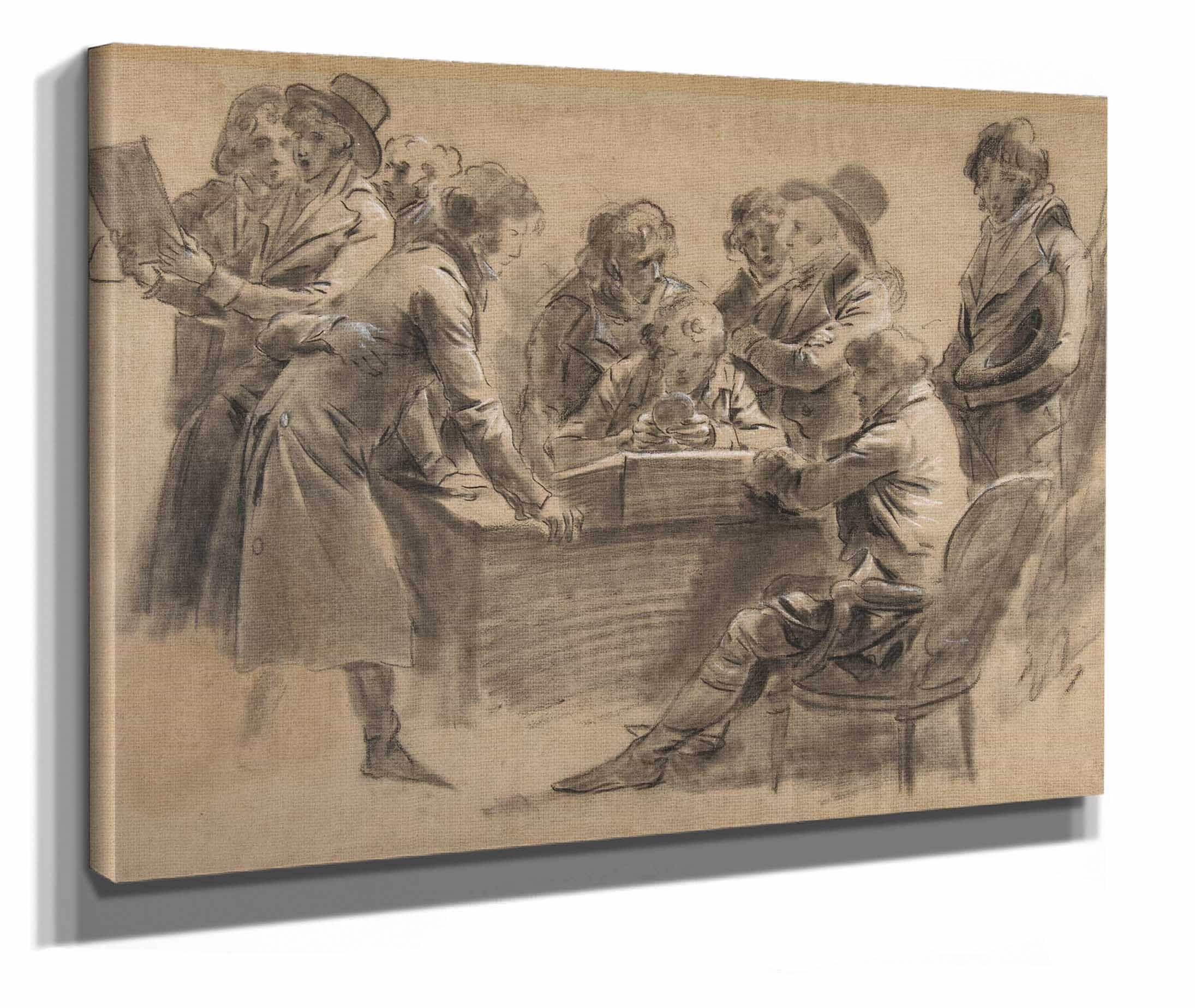 Group Of Artists In Jean Baptiste Isabeys Studio by Louis Leopold Boilly - Image 2
