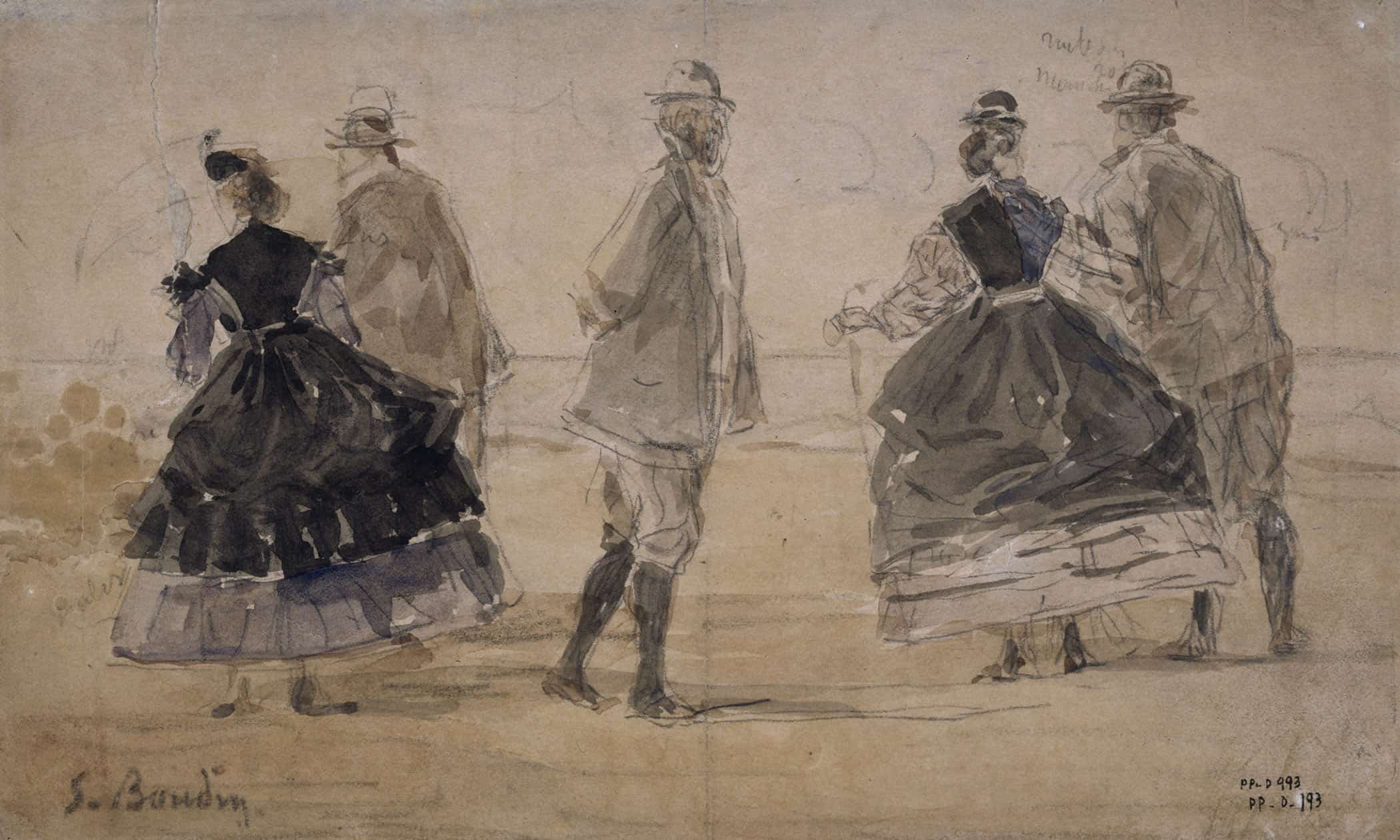 Groupe Au Bord De La Mer by Eugene Boudin - Image 2