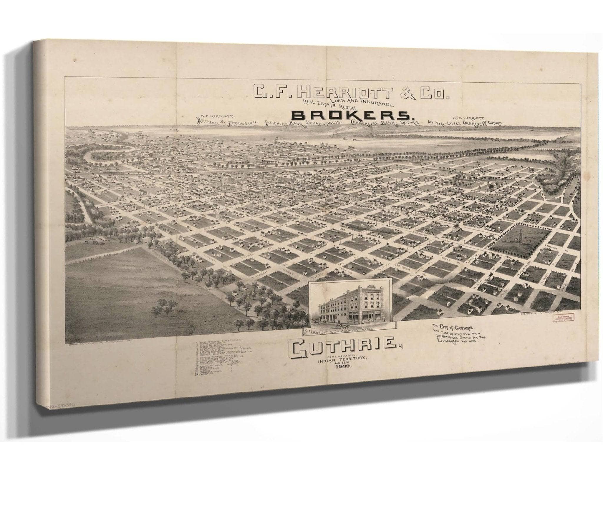 Guthrie Oklahoma Indian Territory Jan 22nd 1890  State Of Oklahoma