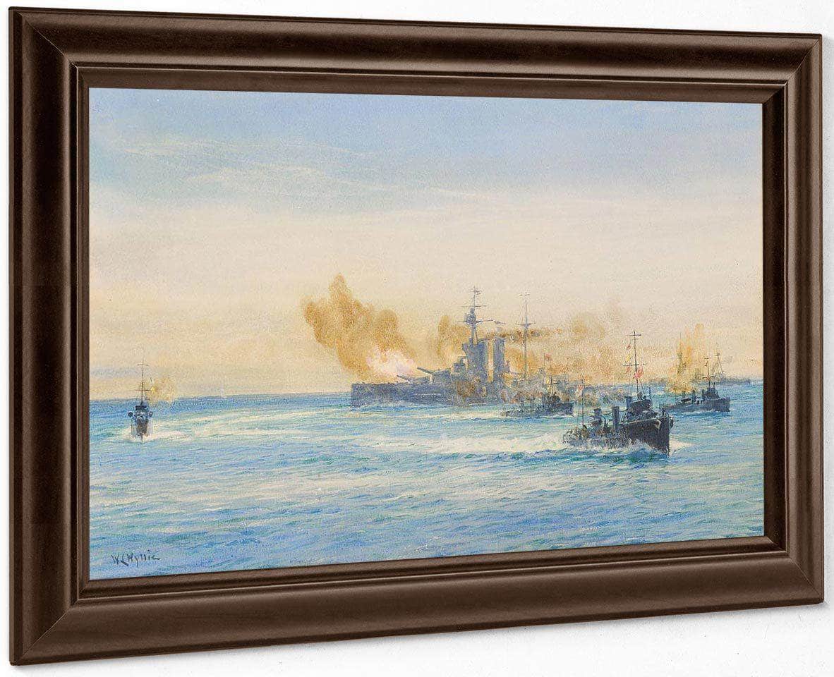 H.M.S Queen Elizabeth And Other Naval Vessels At Sea By William Lionel Wyllie - Image 4