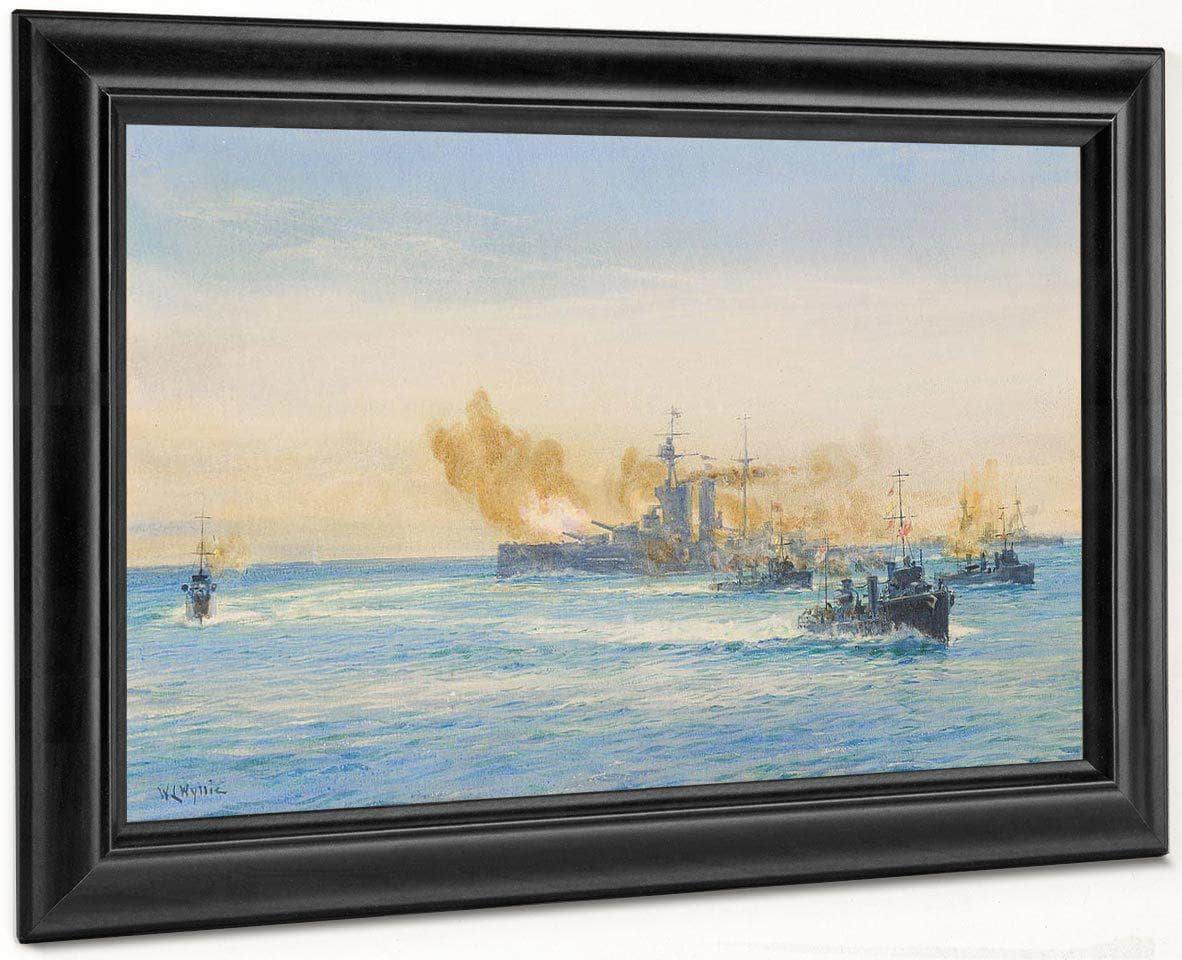 H.M.S Queen Elizabeth And Other Naval Vessels At Sea By William Lionel Wyllie - Image 6