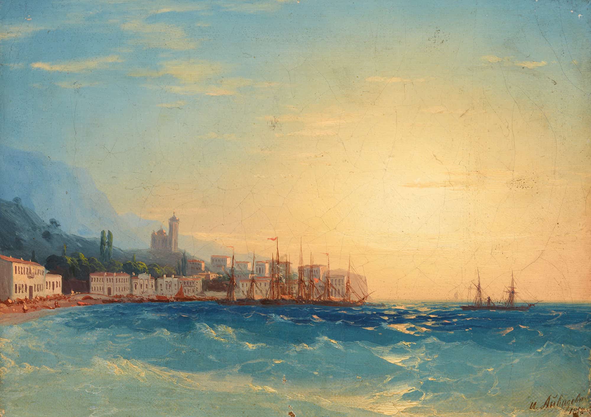 Harbor With Ships by Ivan Konstantinovich Aivazovsky