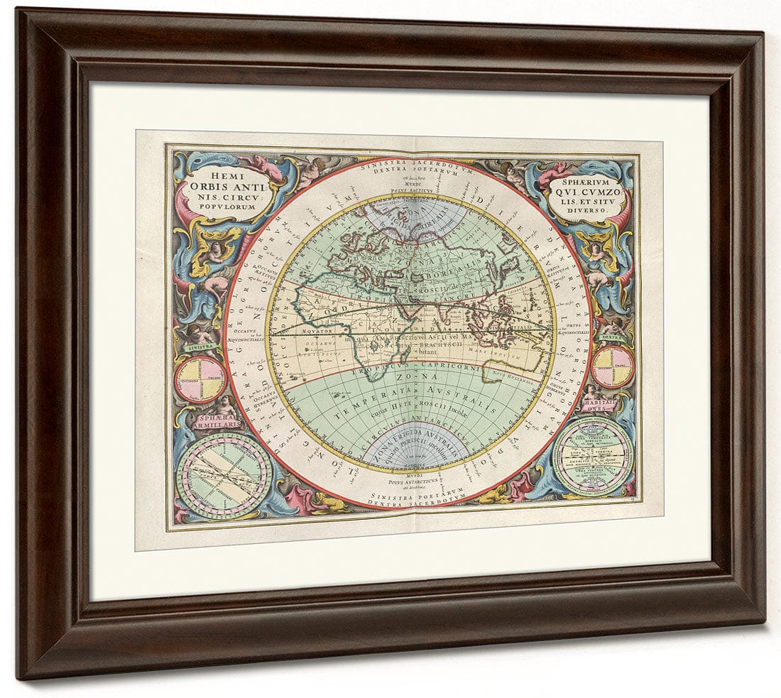 Harmonia Macrocosmica Plate 13 Hemisphere Of The Old World 1660 By Andreas Cellarius - Image 5
