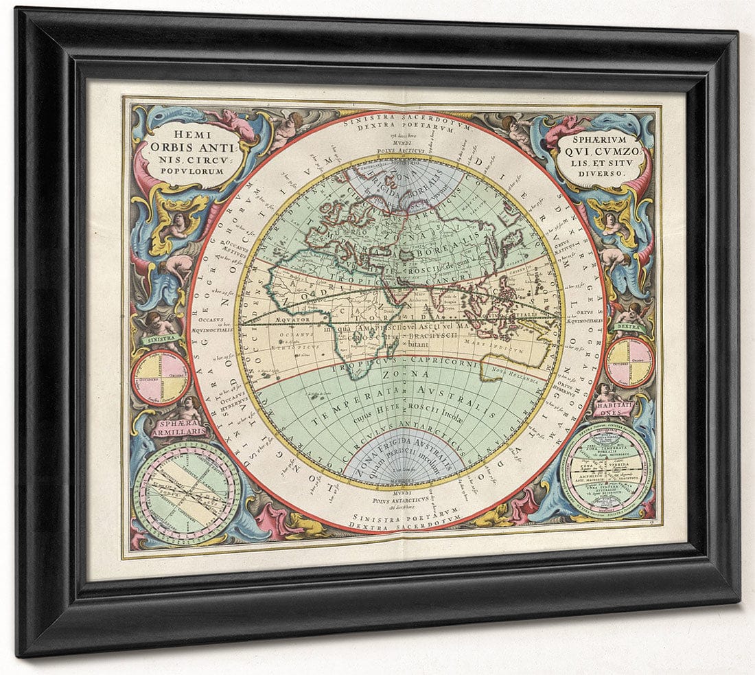 Harmonia Macrocosmica Plate 13 Hemisphere Of The Old World 1660 By Andreas Cellarius - Image 8