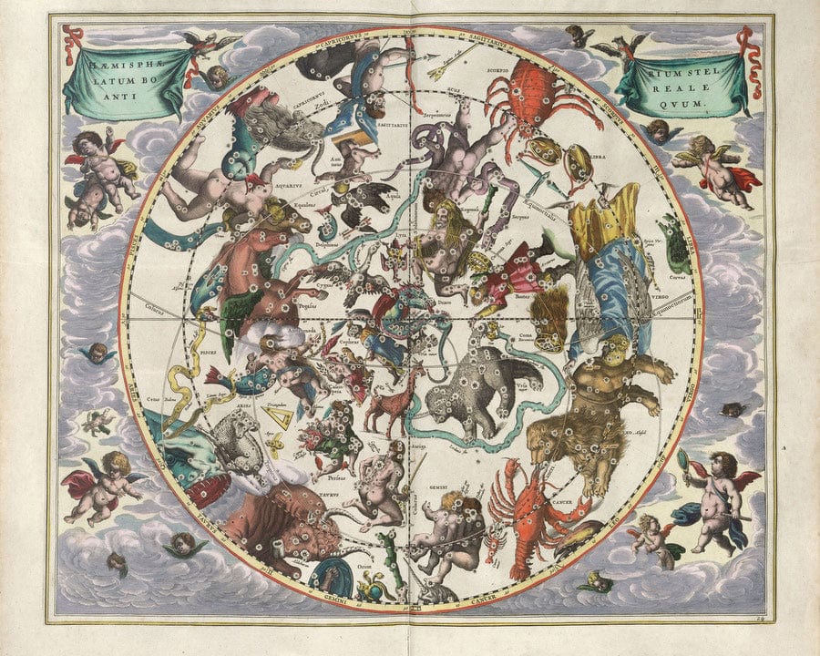 Harmonia Macrocosmica Plate 24 Northern Stellar Hemisphere 1660 By Andreas Cellarius - Image 7
