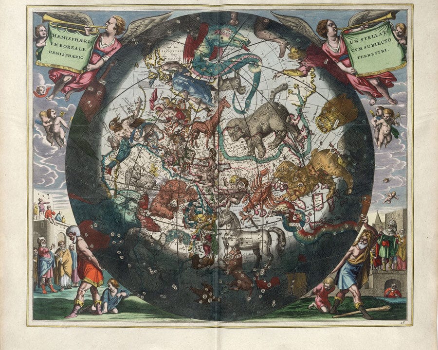 Harmonia Macrocosmica Plate 26 Northern Stellar Hemisphere 1660 By Andreas Cellarius - Image 7