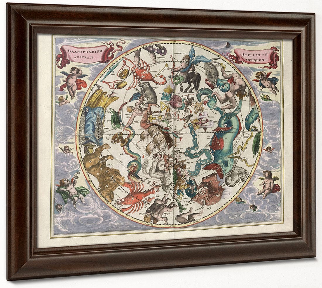 Harmonia Macrocosmica Plate 27 Southern Stellar Hemisphere 1660 By Andreas Cellarius - Image 6