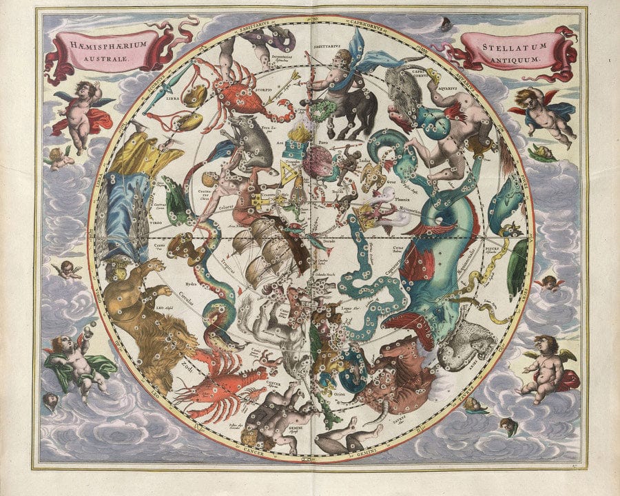 Harmonia Macrocosmica Plate 27 Southern Stellar Hemisphere 1660 By Andreas Cellarius - Image 7