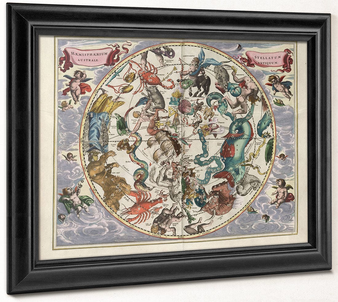 Harmonia Macrocosmica Plate 27 Southern Stellar Hemisphere 1660 By Andreas Cellarius - Image 8
