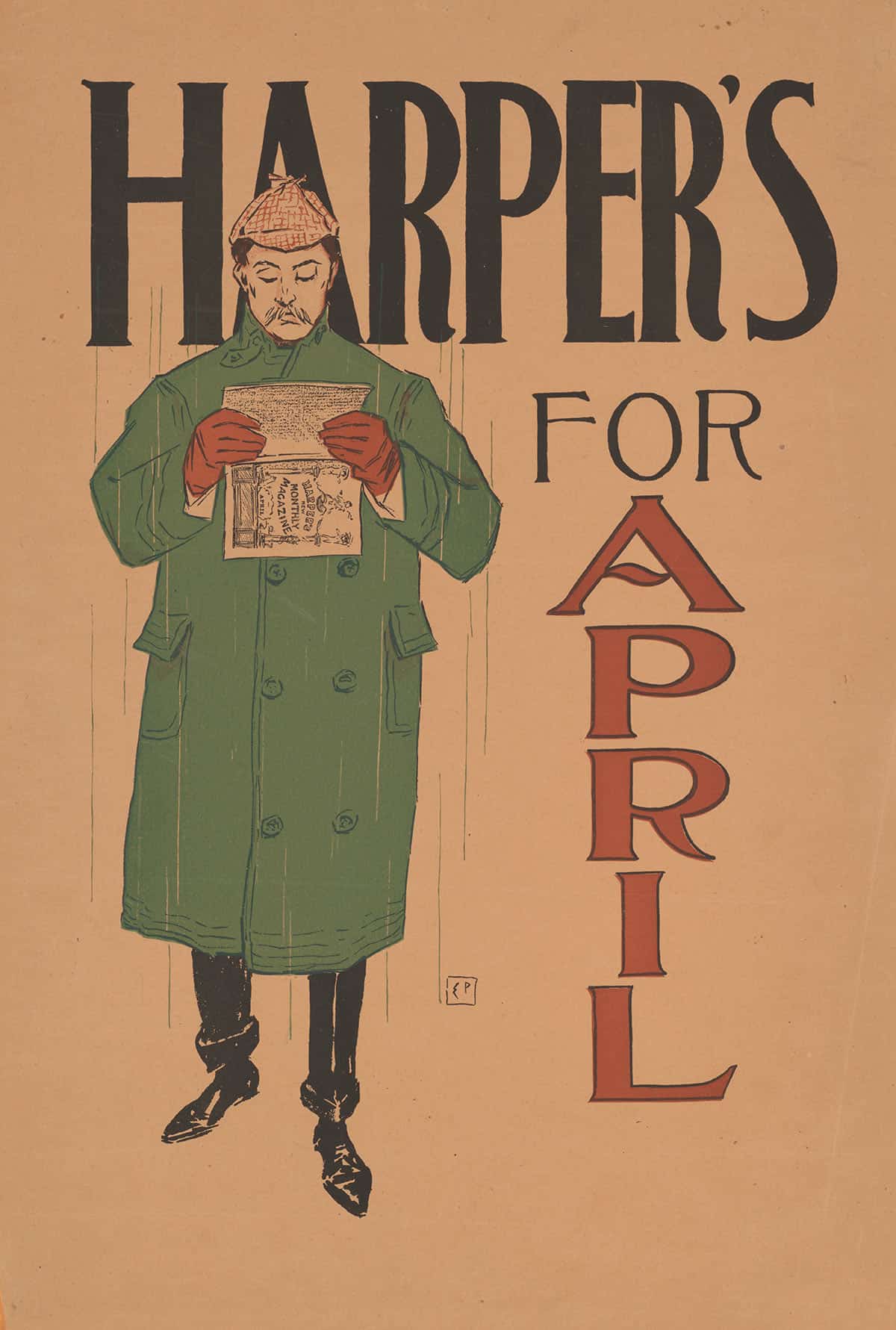 Harpers April  by Edward Penfield - Image 3