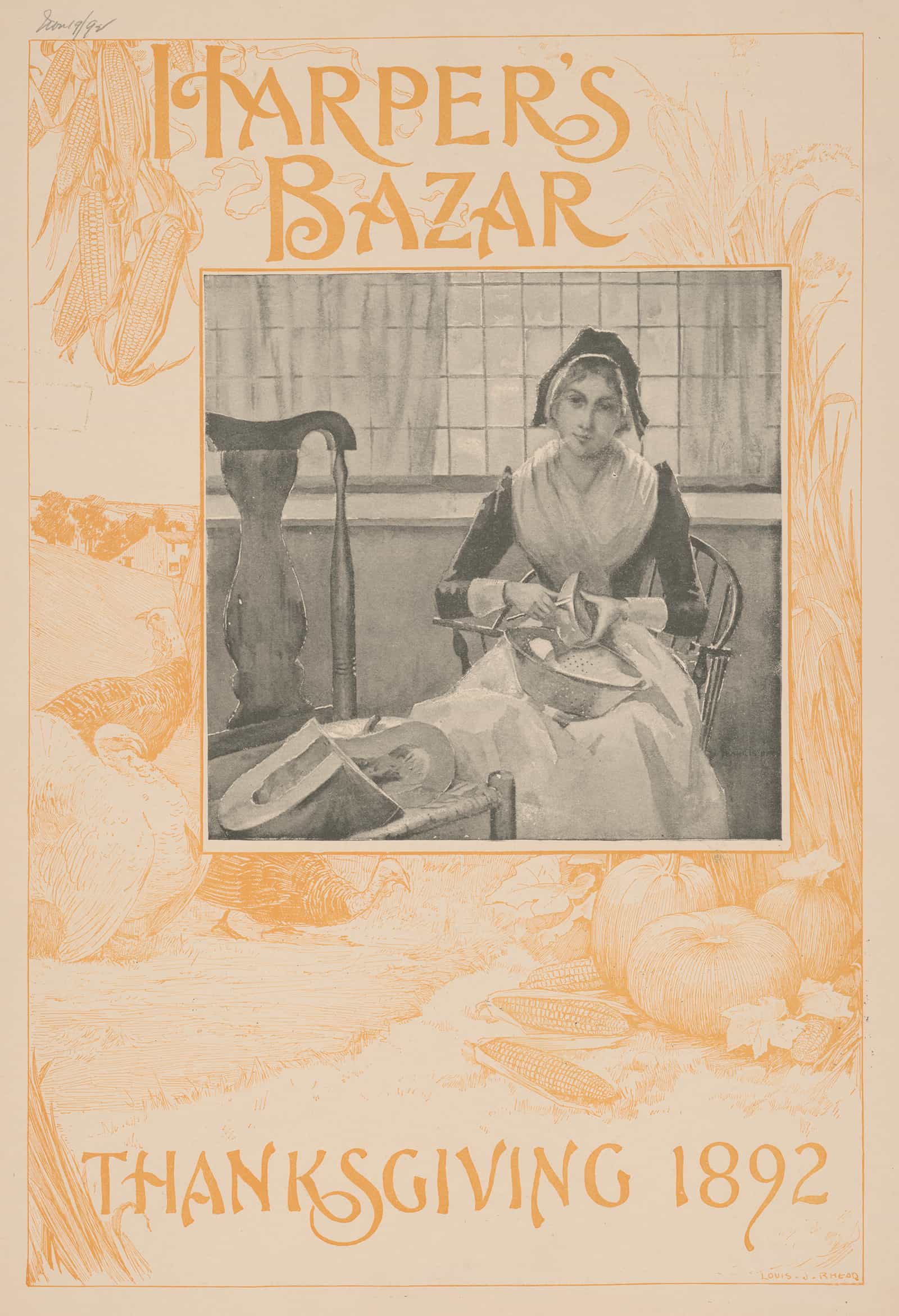 Harpers Bazar Thanksgiving by Louis Rhead - Image 4