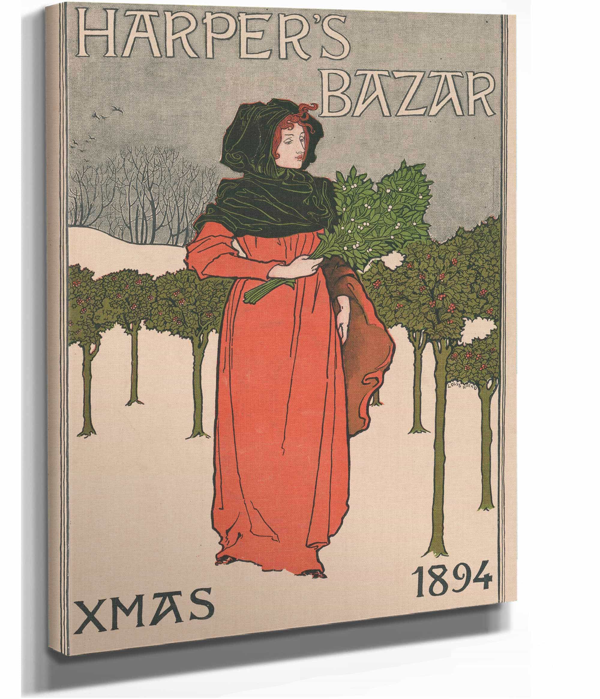 Harpers Bazar Xmas by Louis Rhead - Image 2
