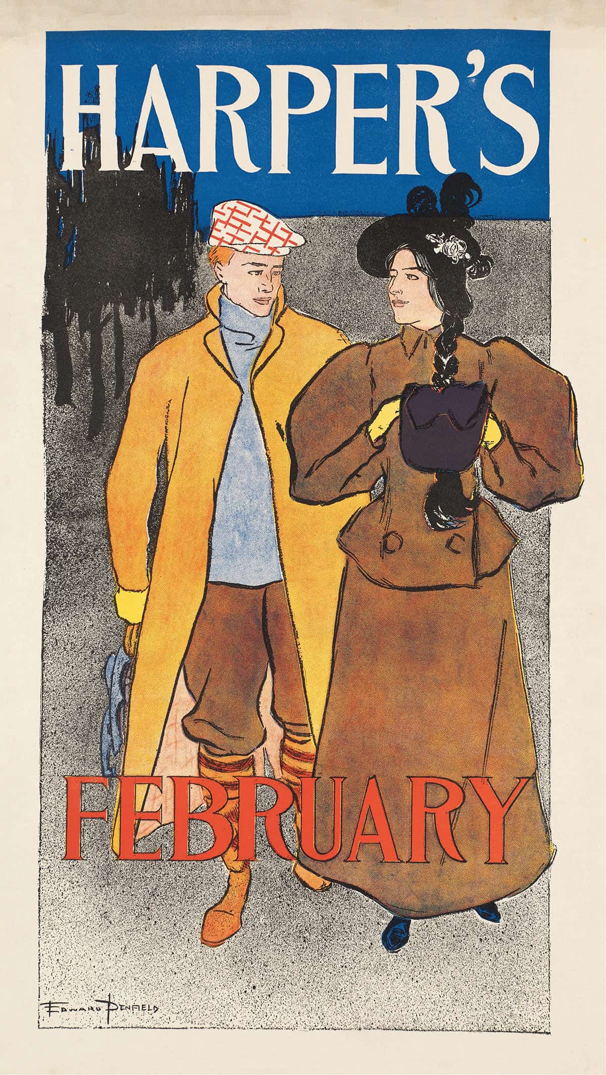 Harpers February  by Edward Penfield - Image 3