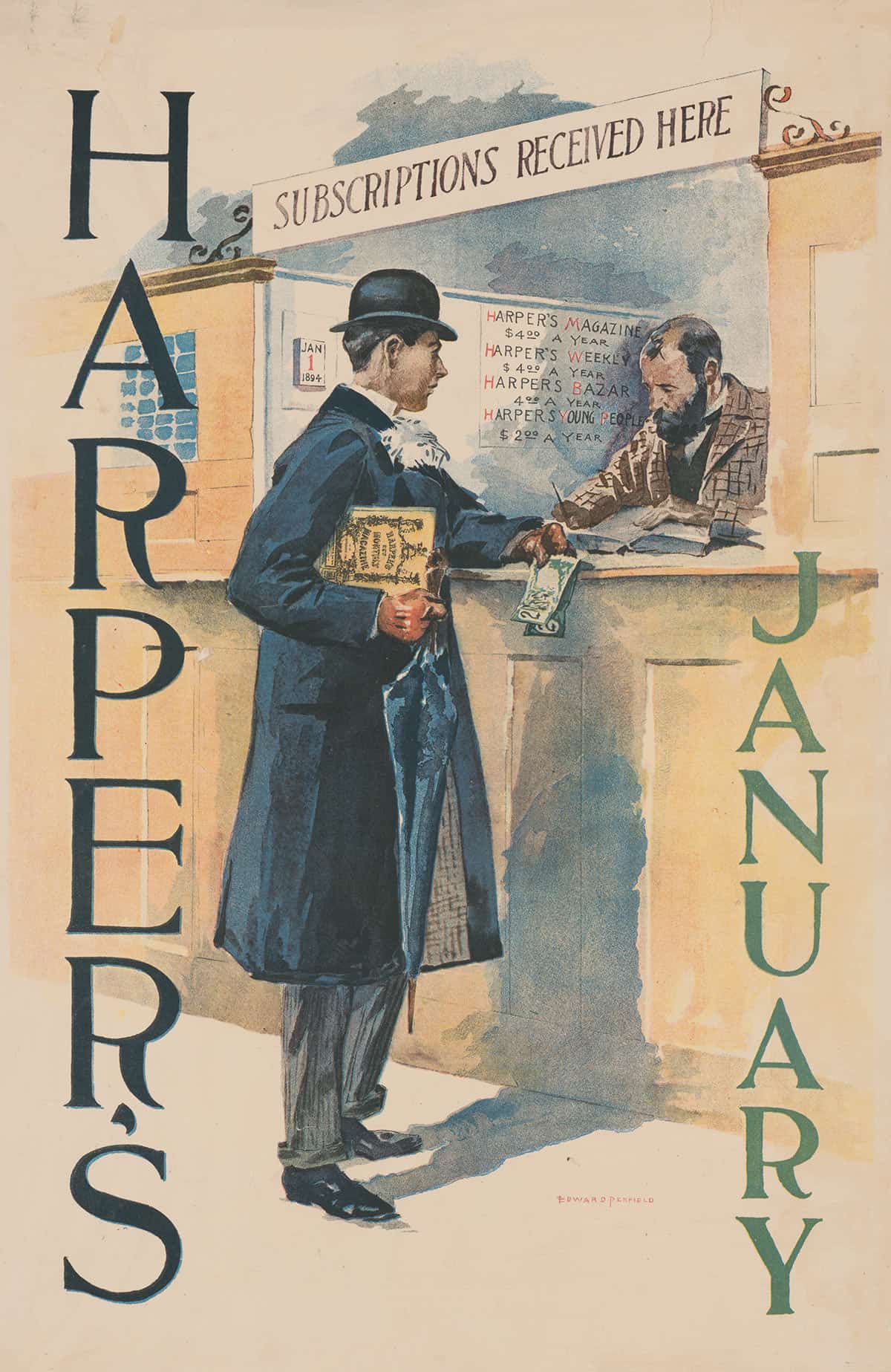 Harpers January by Edward Penfield - Image 5