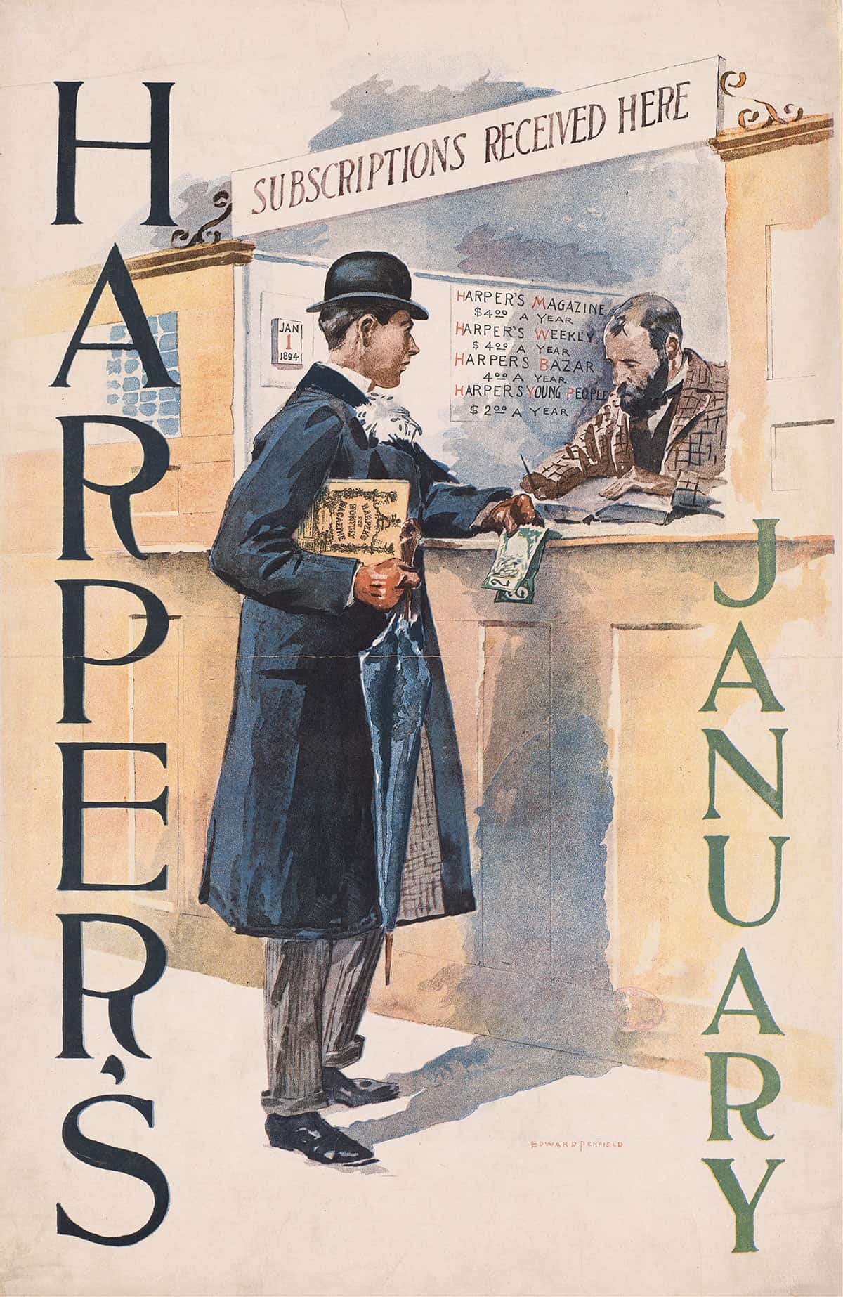 Harpers January by Edward Penfield - Image 6
