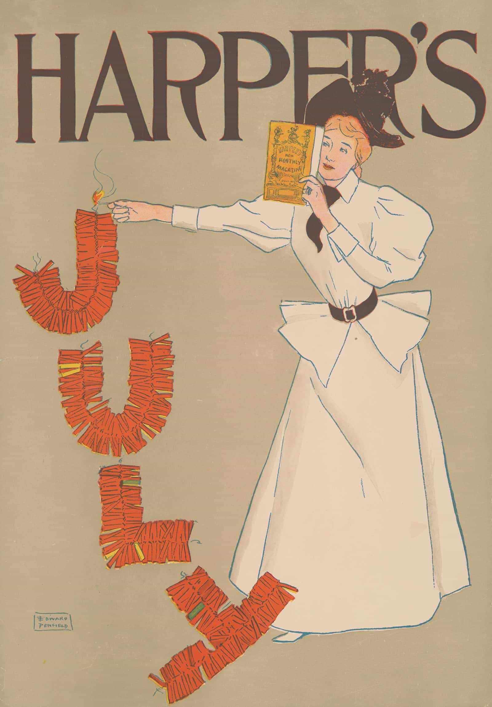 Harpers July by Edward Penfield - Image 4