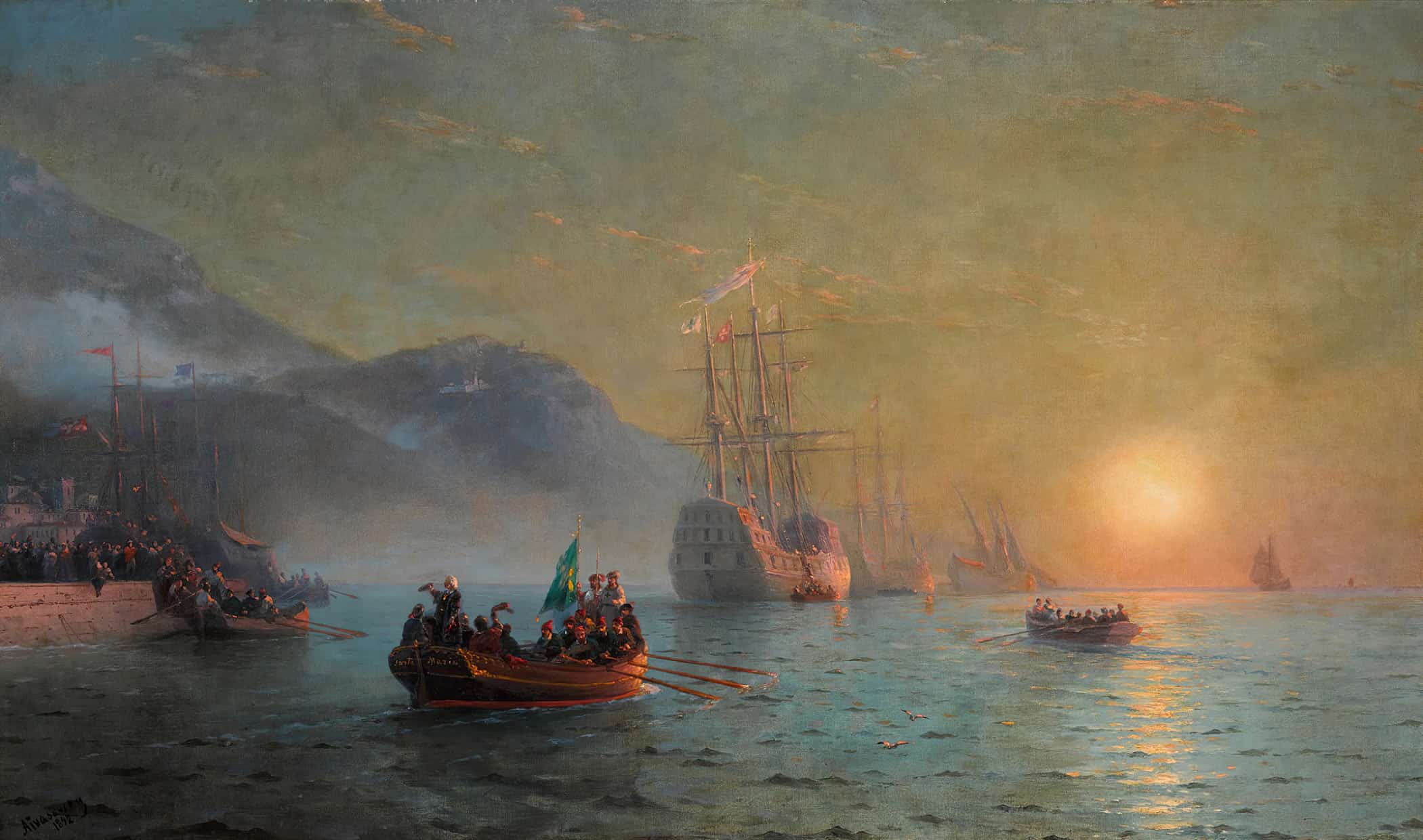 Hauling A Horse And Cart Out Of The Ice by Ivan Konstantinovich Aivazovsky - Image 2