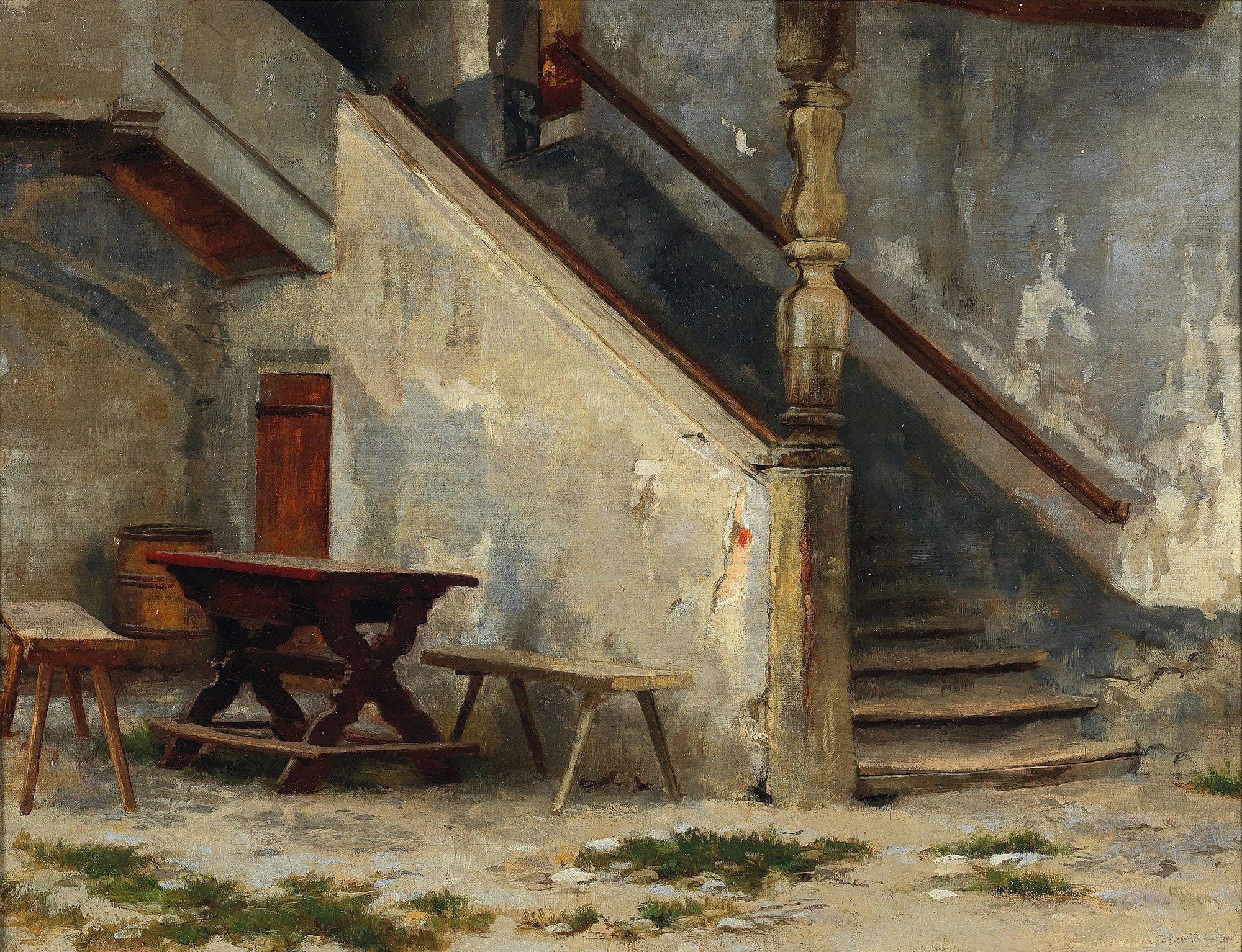 Hausgang Mit Treppenaufgang by Franz Von Defregger - Image 2