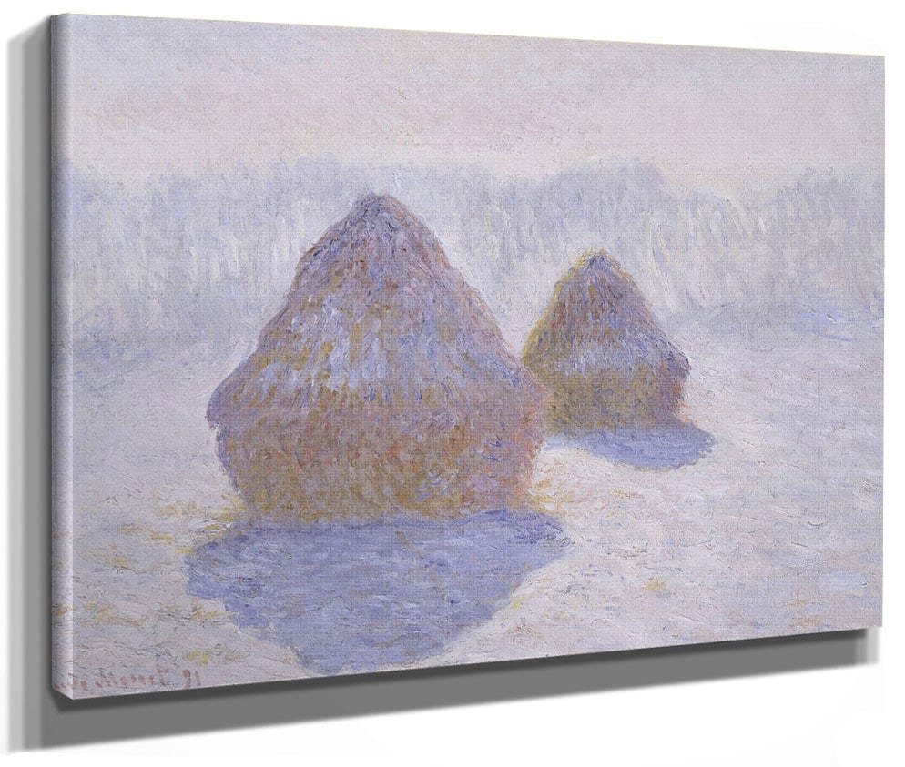 Haystacks (Effect Of Snow And Sun) By Claude Monet