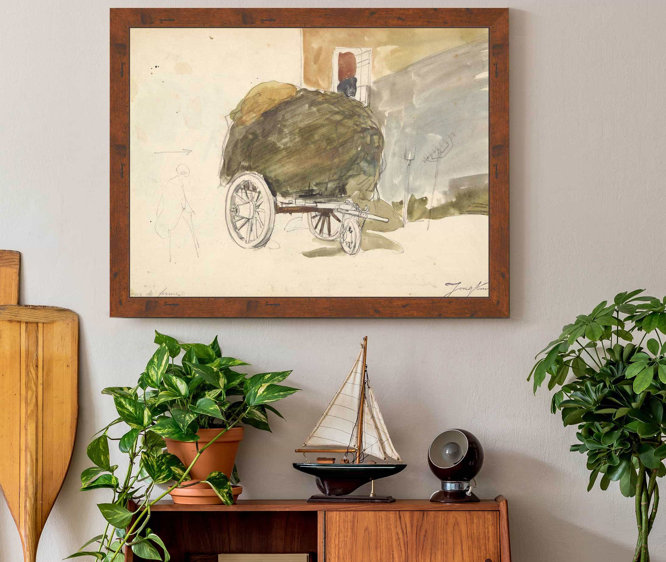 Haywagon In A Farmyard by Johan Barthold Jongkind - Image 3