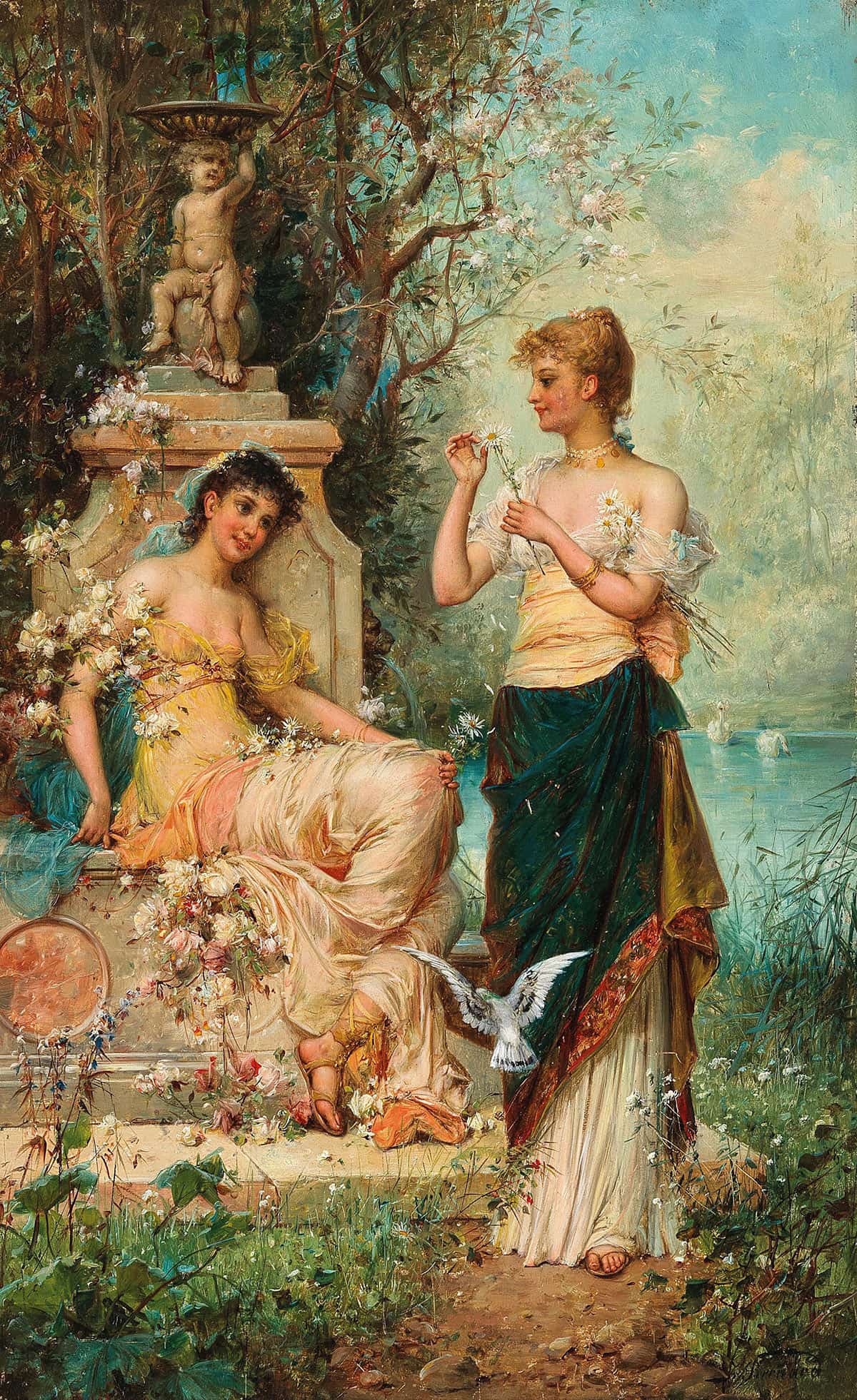 He Loves Me He Loves Me Not by Hans Zatzka - Image 3