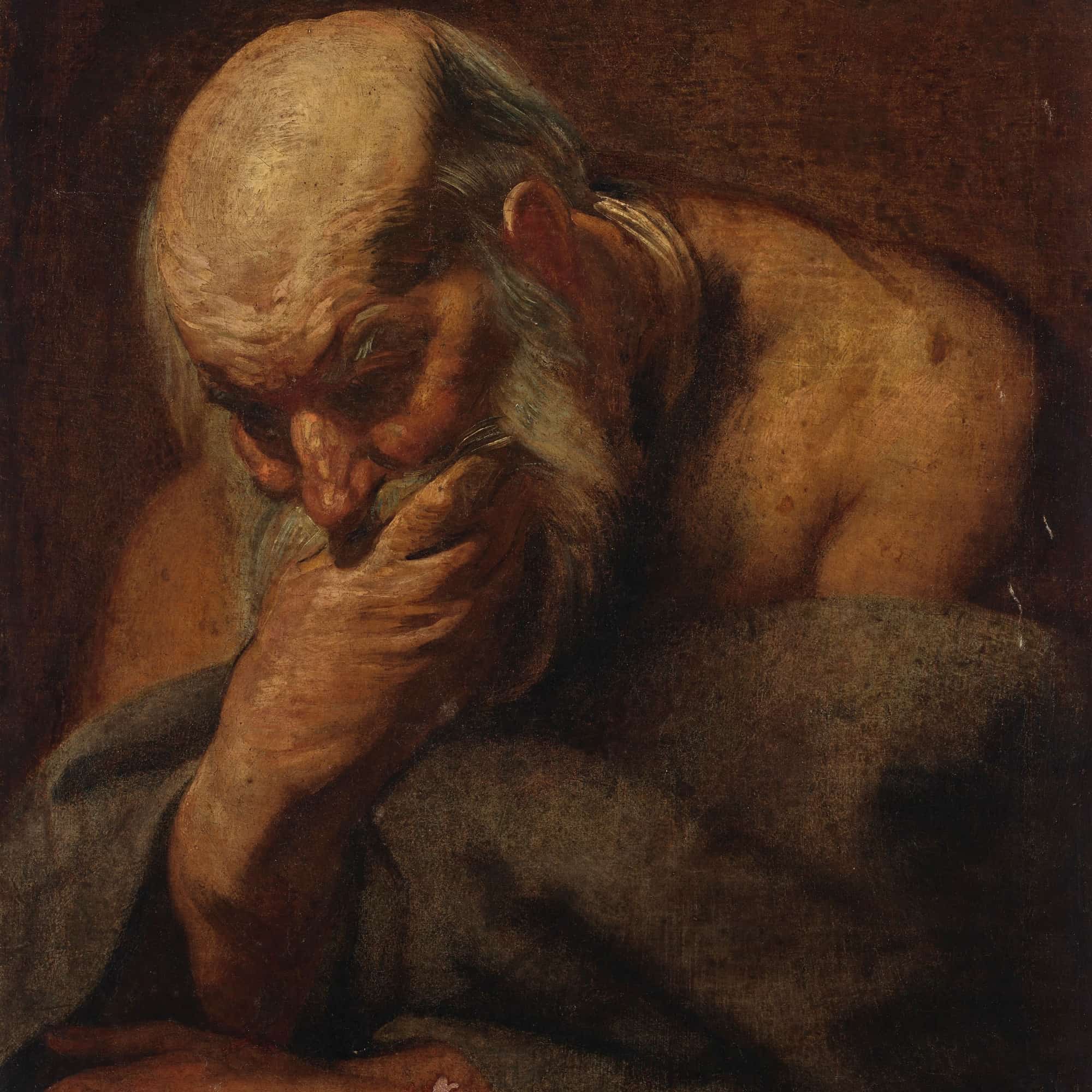 Head Of A Bearded Man Possibly An Apostle by Jacob Jordaens - Image 4