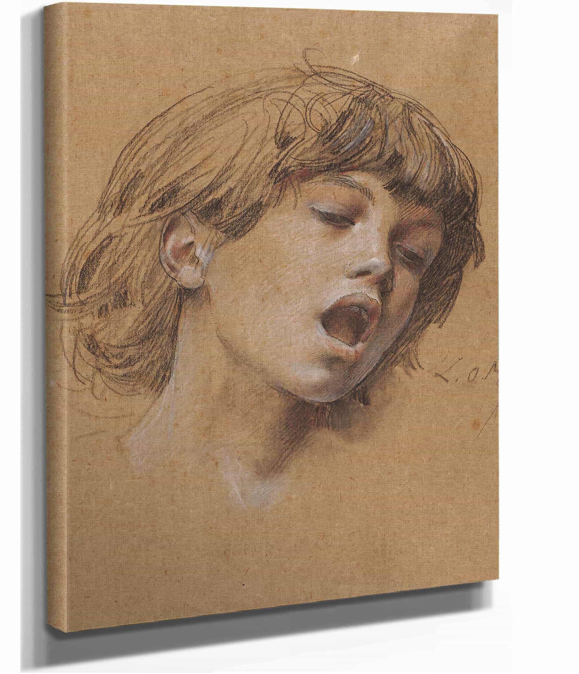 Head Of A Boy Singing Study For Music by Luc Olivier Merson - Image 2