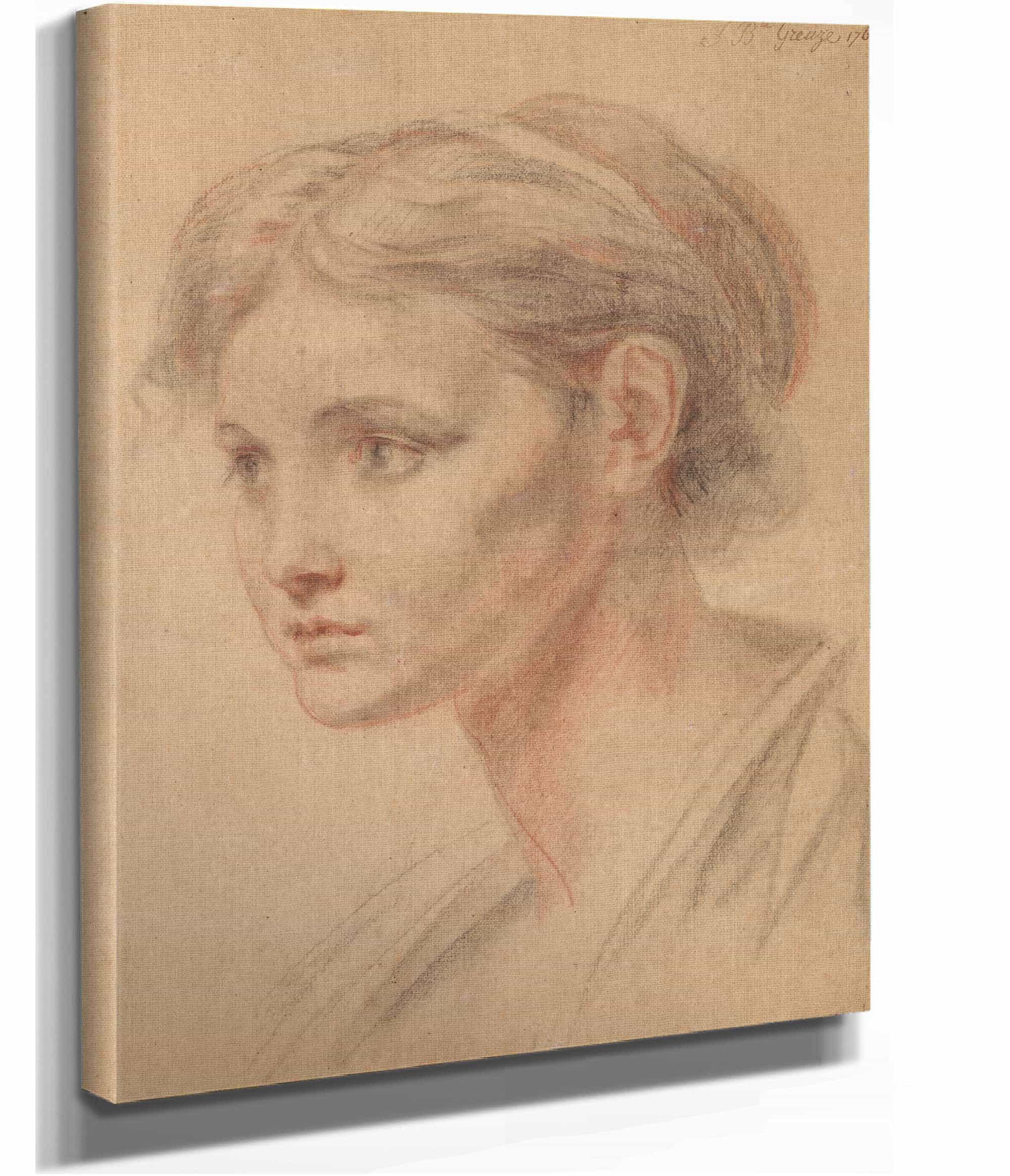 Head Of A Girl by Jean Baptiste Greuze - Image 4