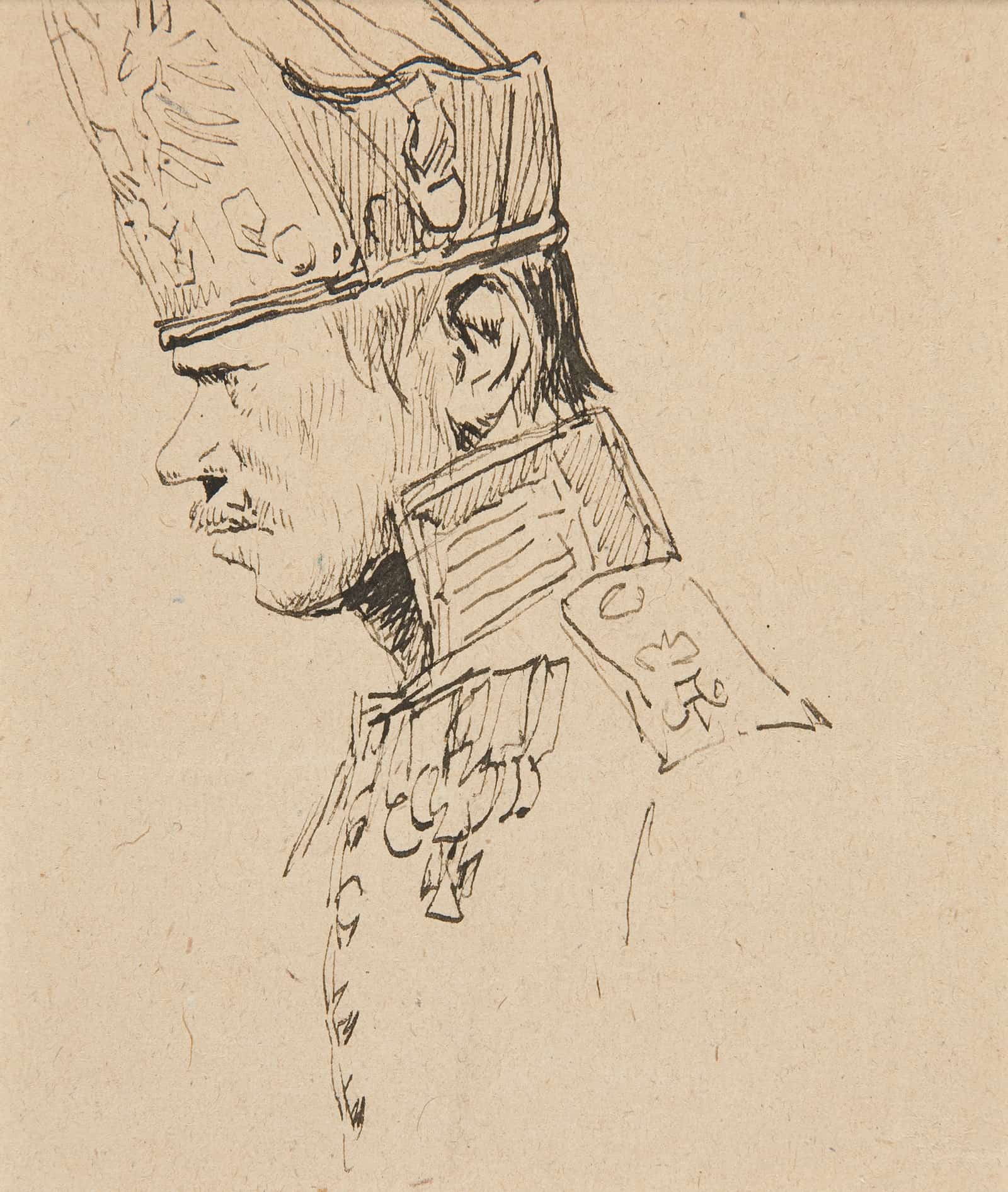 Head Of A Grenadier In Profile by Jean Baptiste Edouard Detaille - Image 2