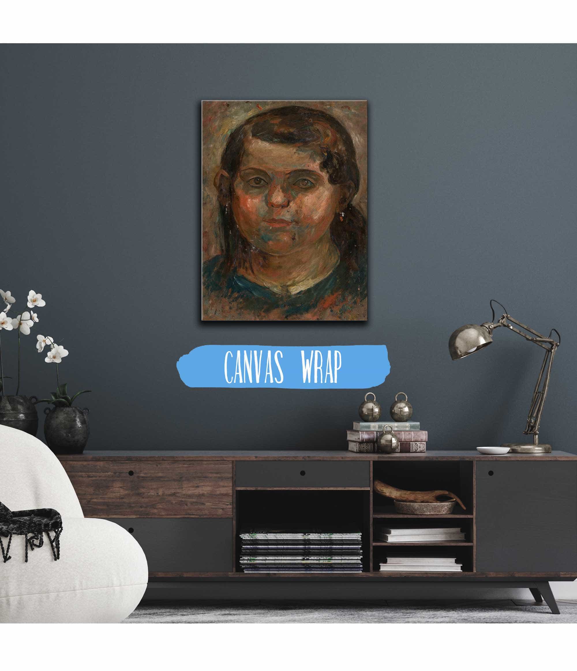 Head Of A Little Girl In A Blue Dress by Tadeusz Makowski - Image 3