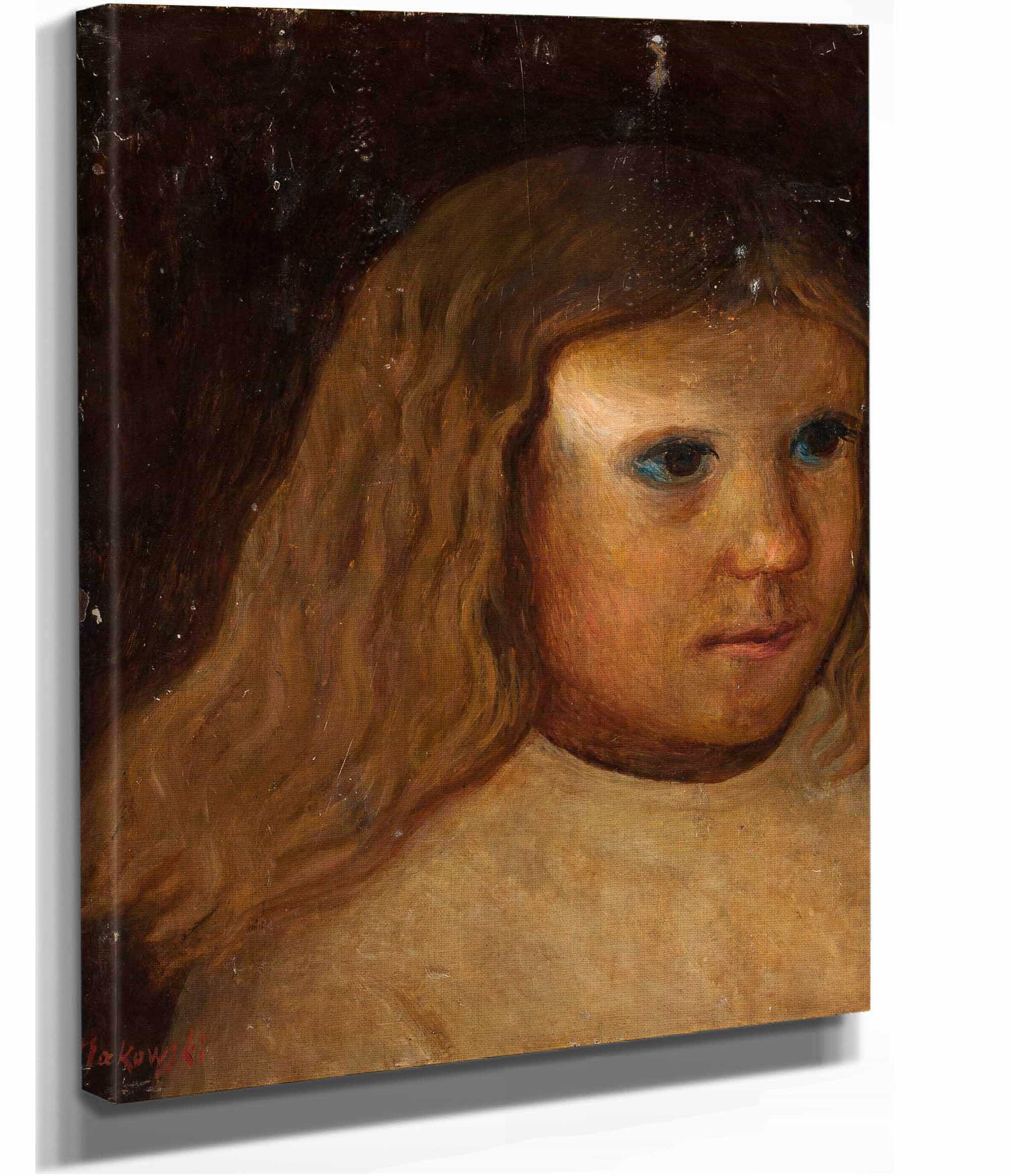 Head Of A Little Girl With Unloosed Hair by Tadeusz Makowski - Image 2