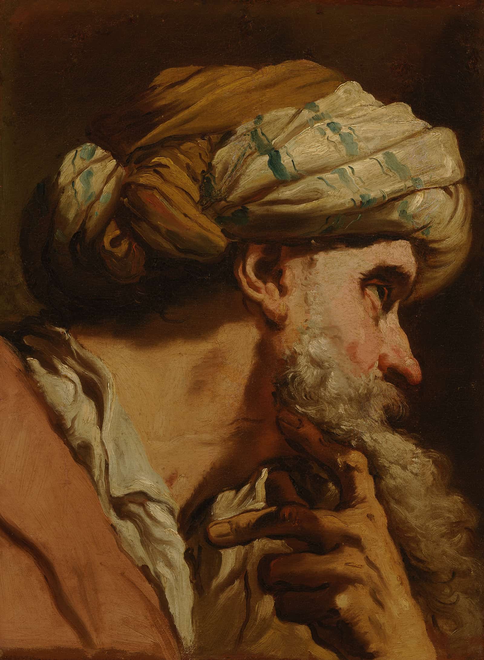 Head Of A Man In Oriental Costume by Gaetano Gandolfi
