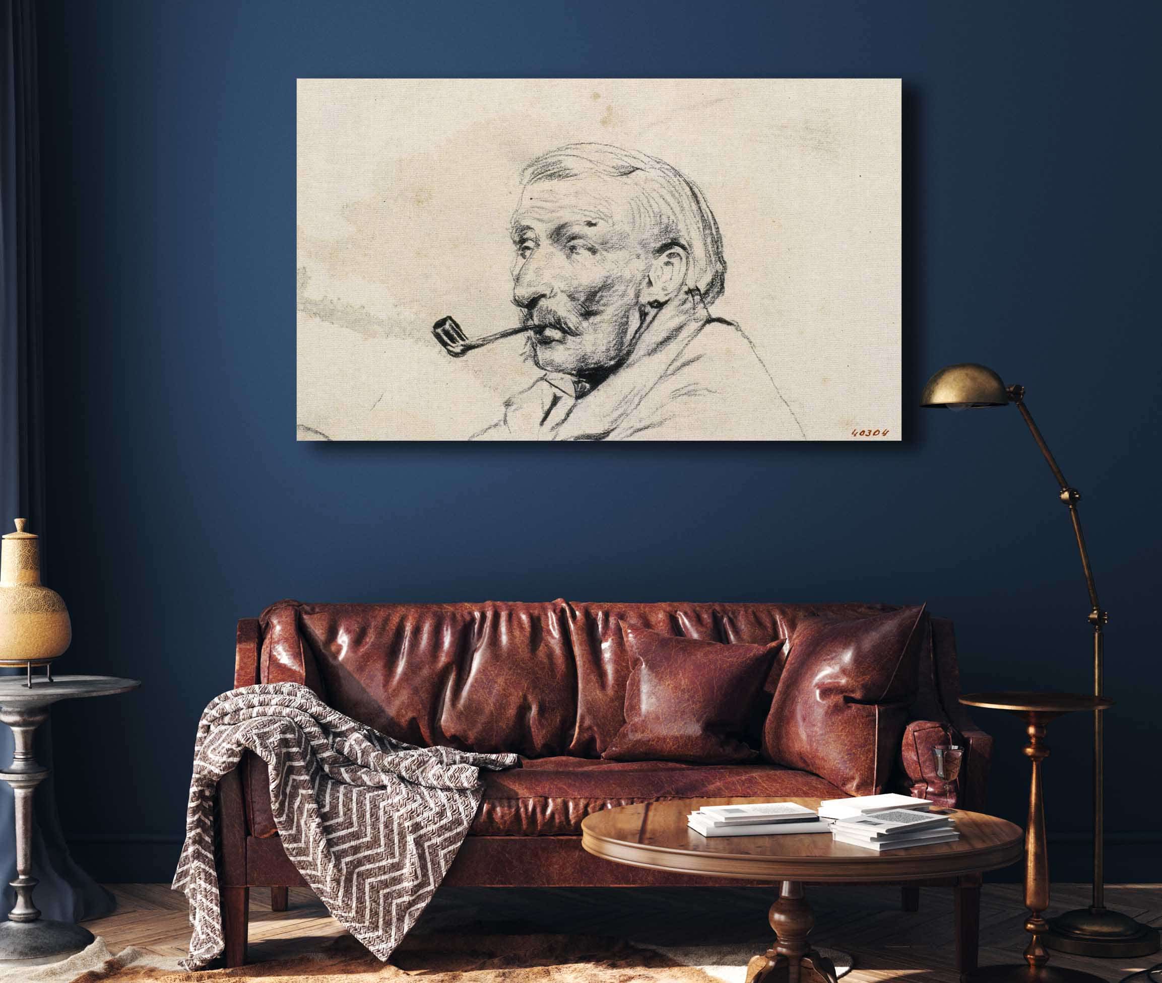Head Of A Man Smoking A Pipe by Santiago Rusinol - Image 4