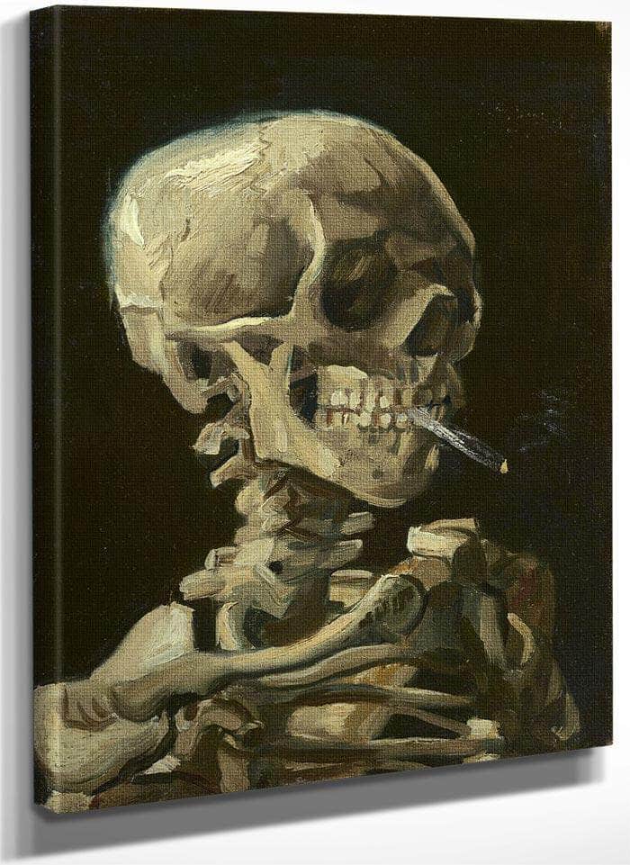 Head Of A Skeleton With A Burning Cigarette By Vincent Van Gogh
