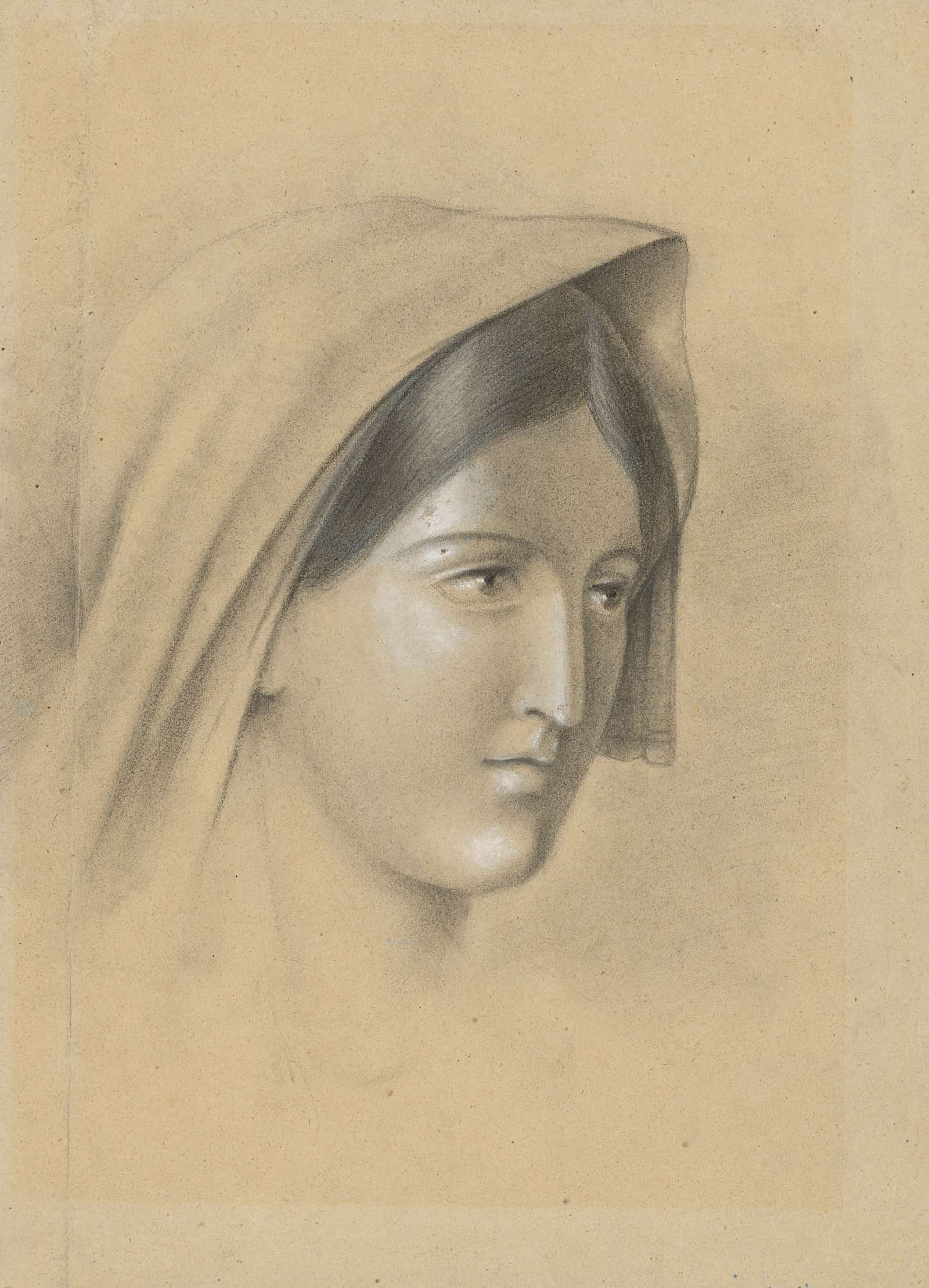 Head Of A Woman In A Scarf by Ladislav Mednyanszky