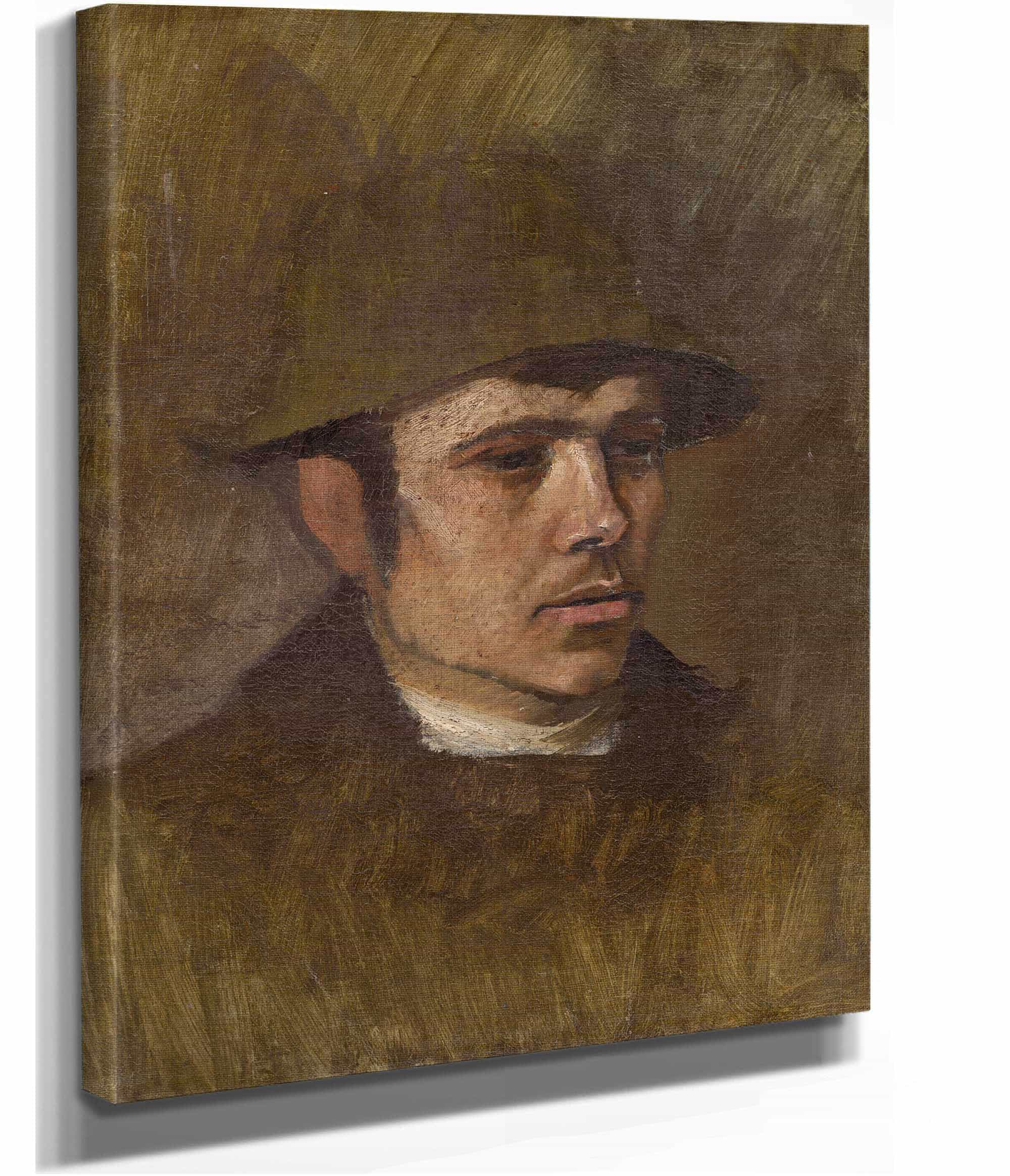 Head Of A Worker In A Hat by Ladislav Mednyanszky - Image 2