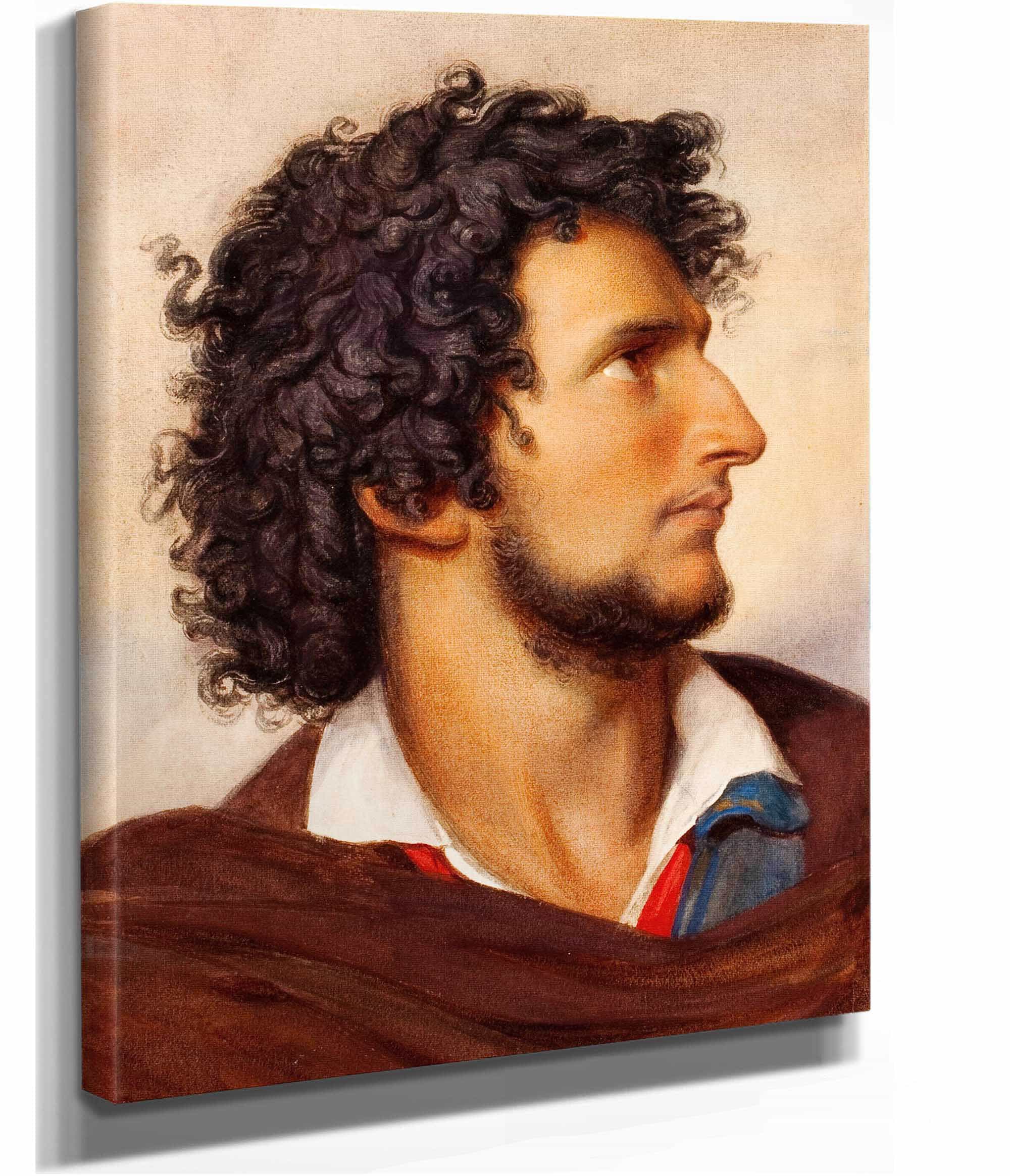 Head Of A Young Bearded Venetian Man In Profile by Friedrich Von Amerling - Image 2