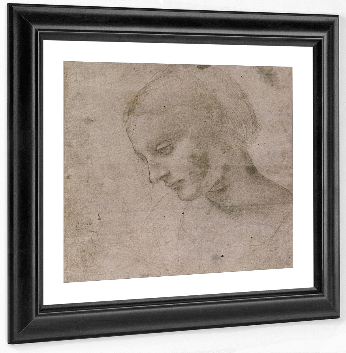 Head Of A Young Woman Or Head Of The Virgin By Leonardo Da Vinci - Image 2