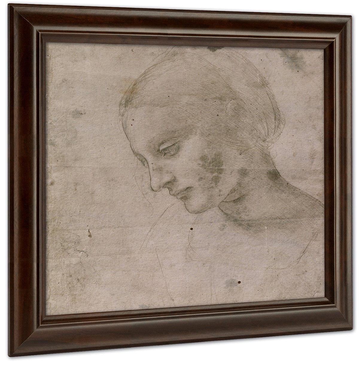 Head Of A Young Woman Or Head Of The Virgin By Leonardo Da Vinci - Image 4