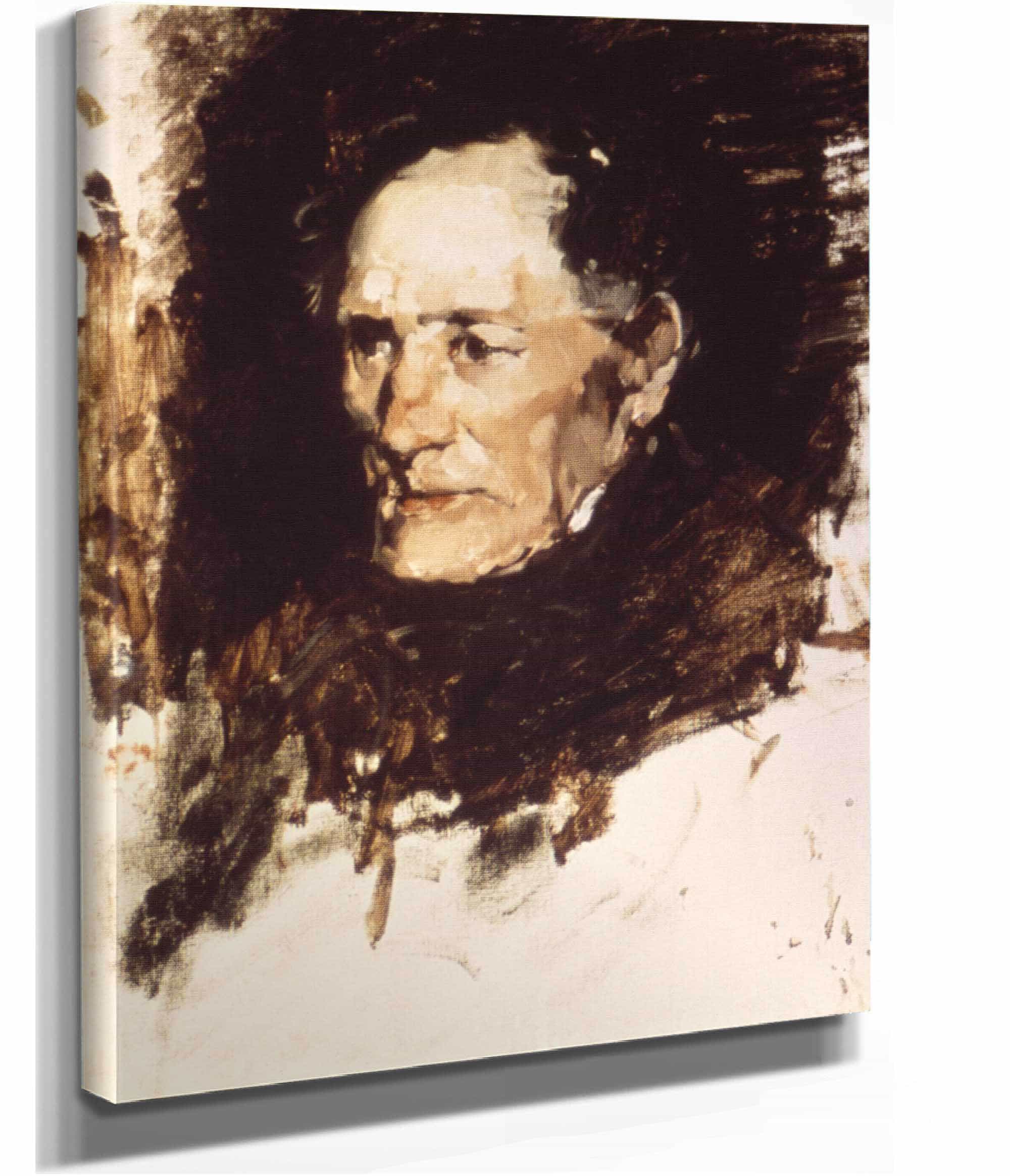 Head Of An Old Man by Frank Duveneck - Image 2