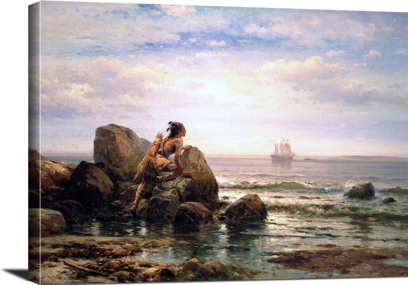 Henrik Hudson New York Harbor Painting Edward Moran Canvas Art - Image 3