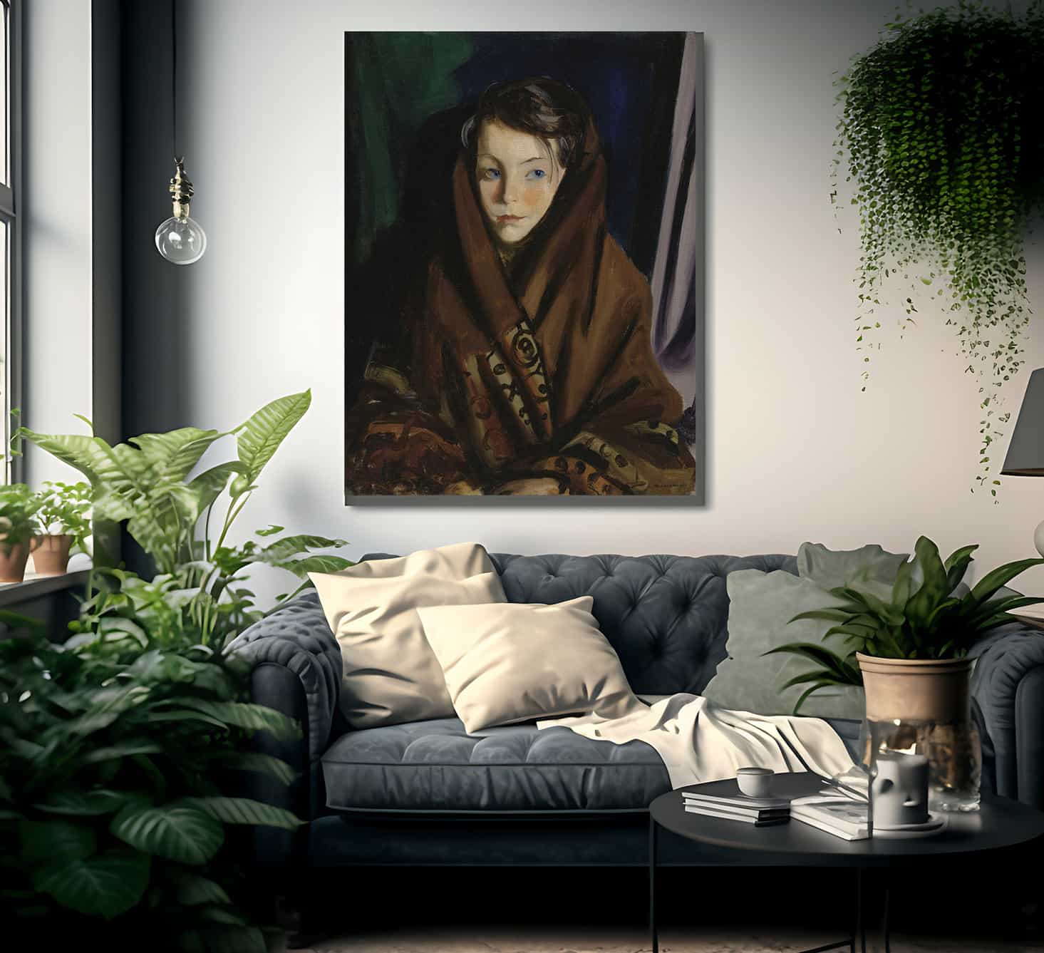 Her Sunday Shawl By Robert Henri - Image 2
