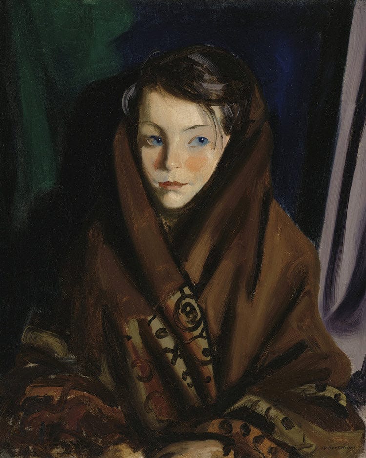 Her Sunday Shawl By Robert Henri - Image 6